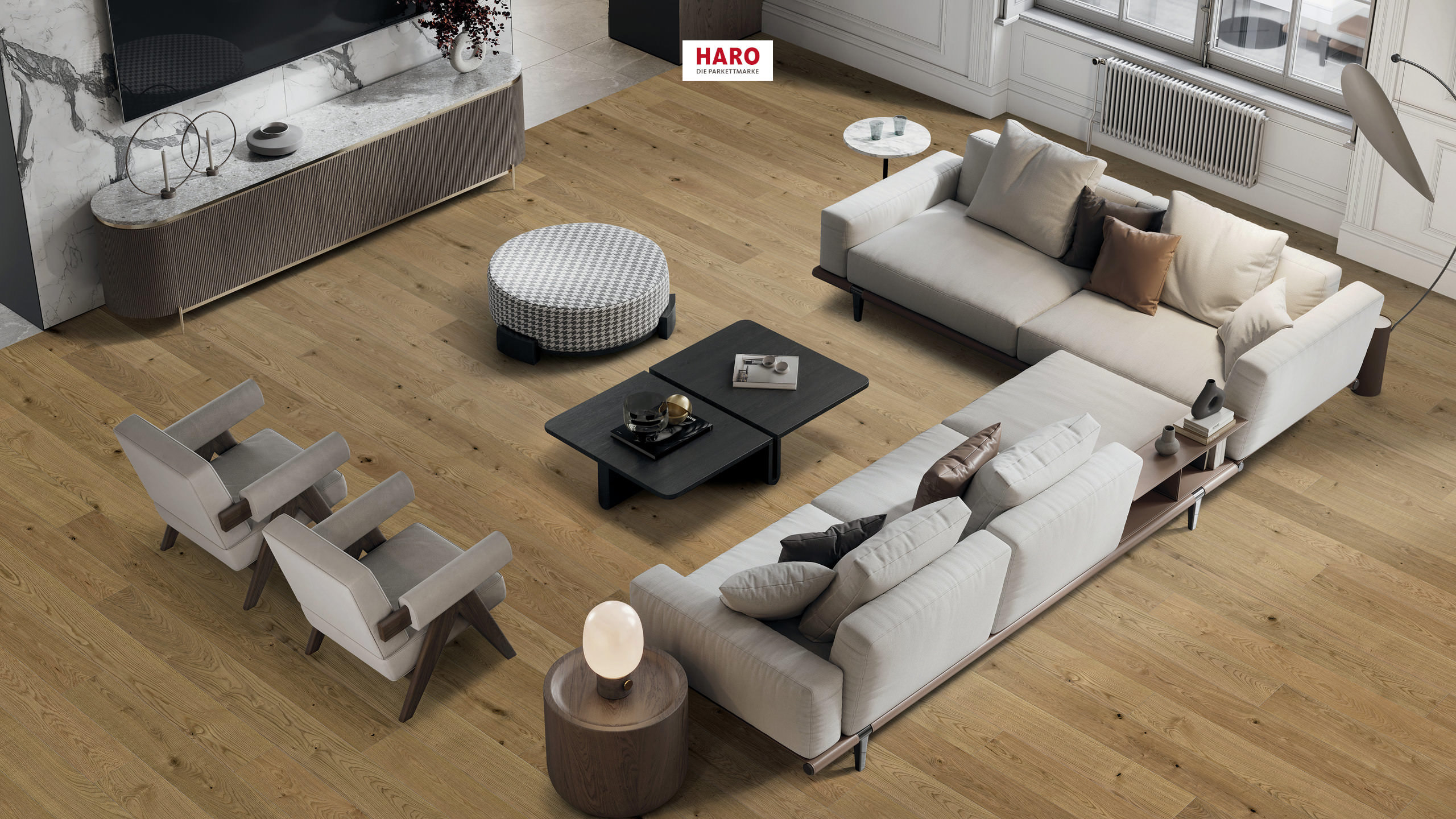HARO PARKETT 4000 Landhausdiele 180 4V Eiche Markant strukturiert naturaLin plus Top Connect