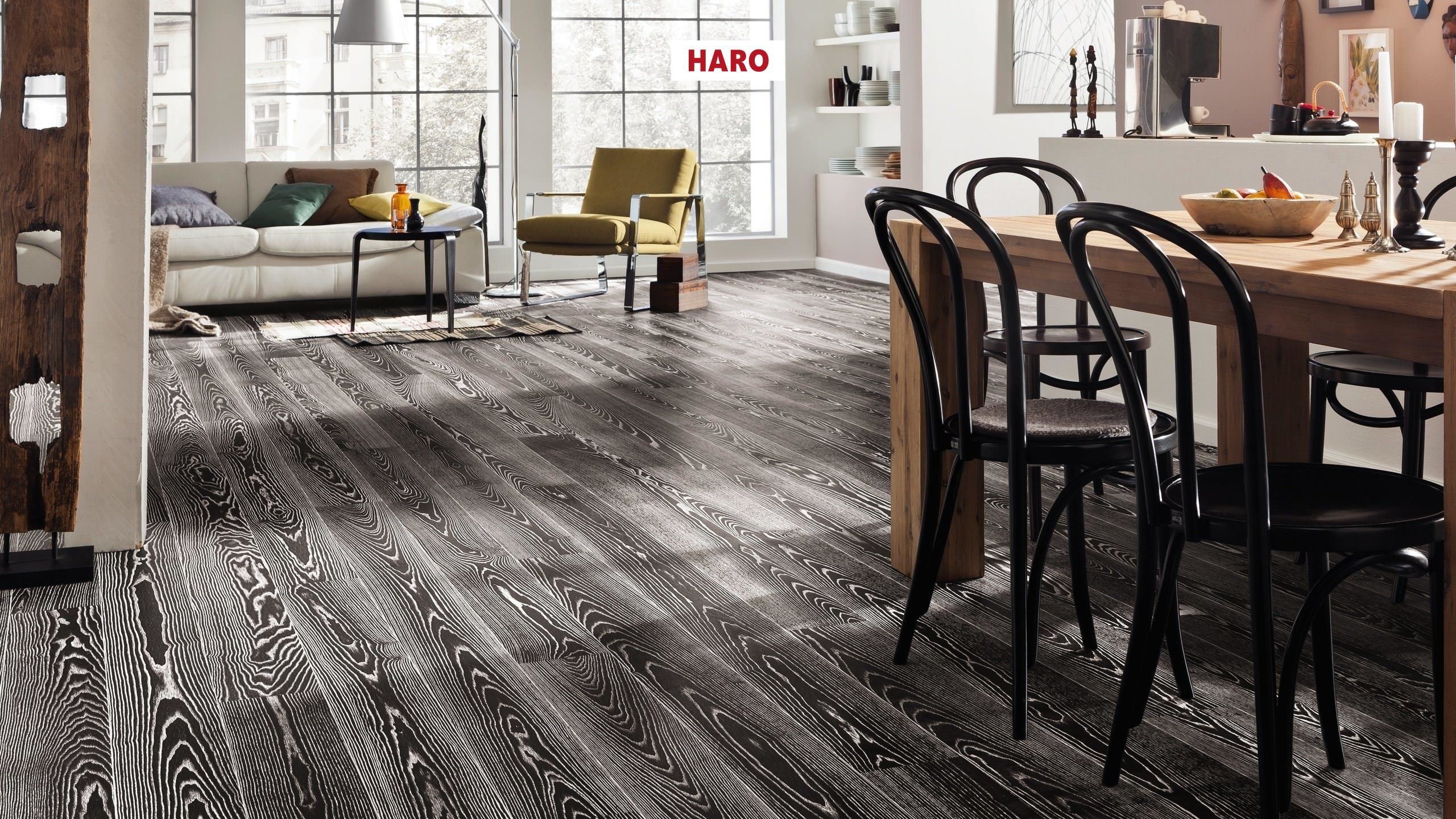 HARO PARKETT 4000 Landhausdiele 180 2V Esche Fancy strukturiert naturaLin plus Top Connect