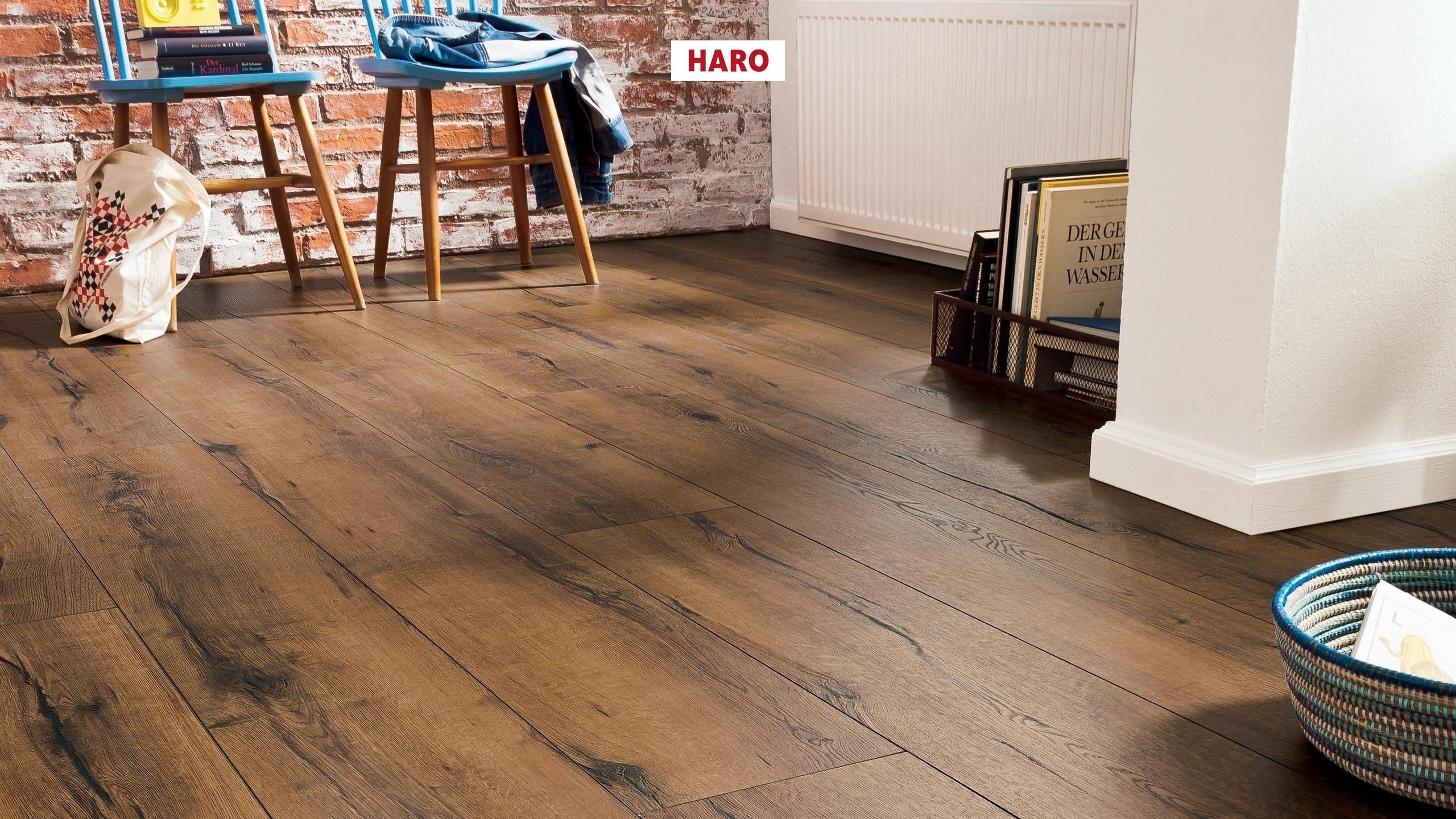 HARO Laminatboden TRITTY 100 Gran Via 4V Eiche italica geräuchert* authentic Silent Pro Top Connect