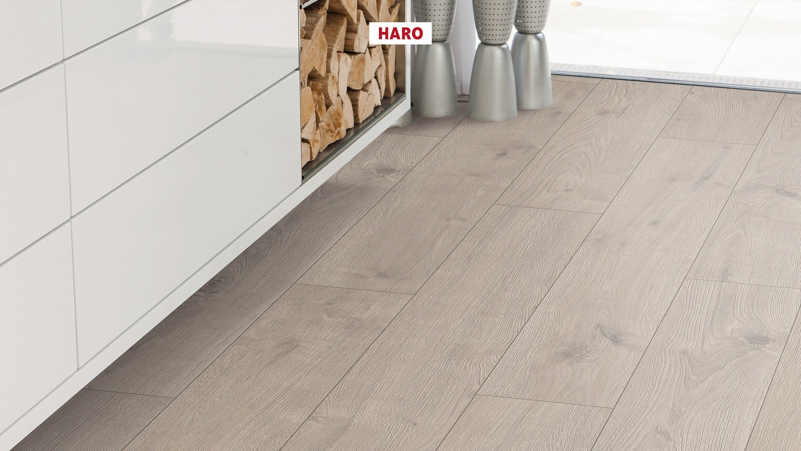 HARO Laminatboden TRITTY 100 Landhausdiele 4V Eiche Portland grau* authentic Top Connect