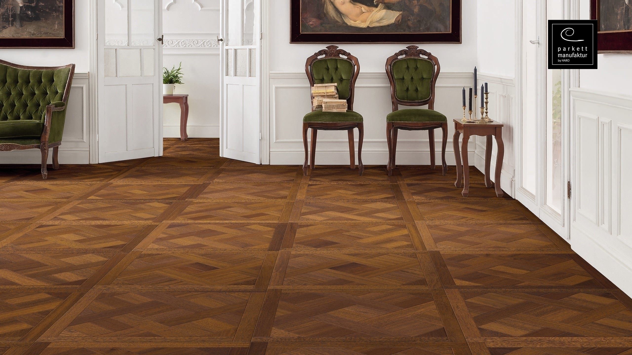 parkettmanufaktur by HARO 18 mm Tafel Basket 4V Merbau oleovera Nut & Feder