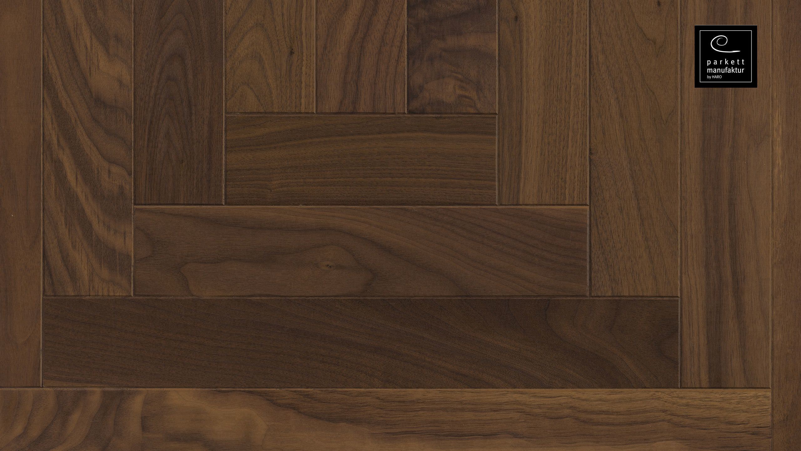 parkettmanufaktur by HARO 18 mm Tafel Loop 4V Amerikanischer Nussbaum oleovera Nut & Feder