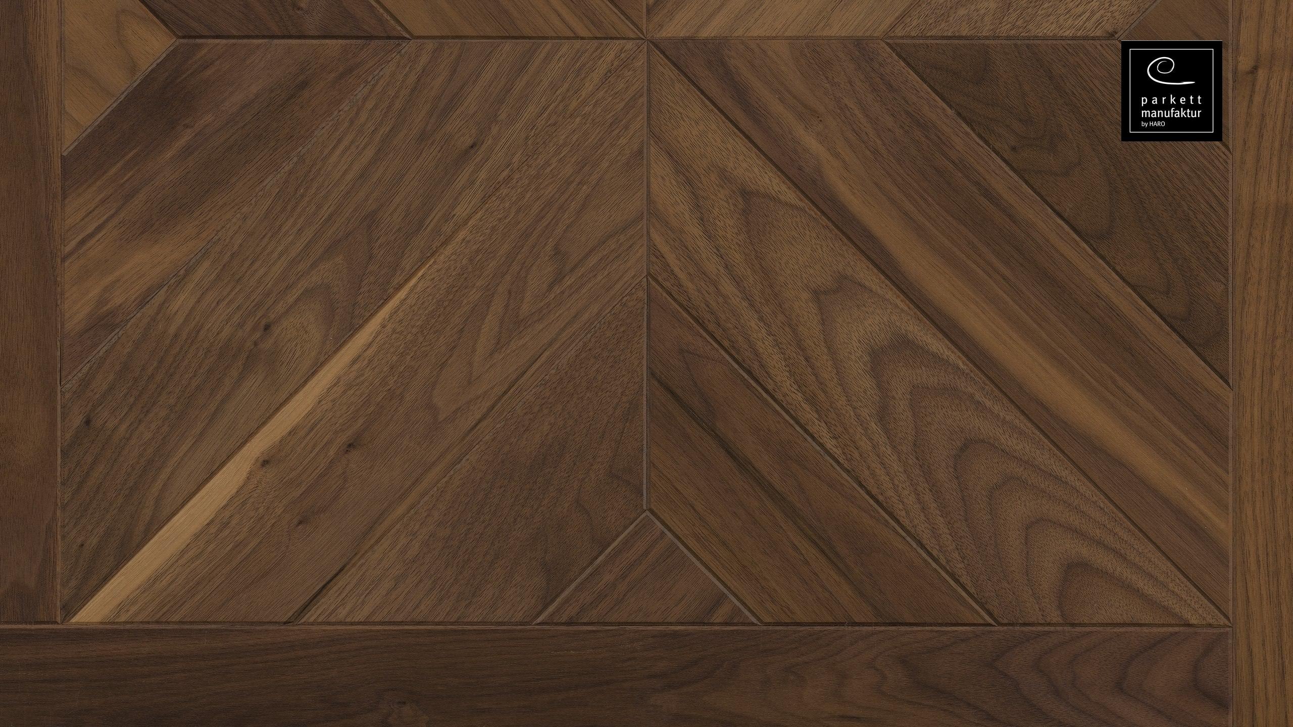 parkettmanufaktur by HARO 18 mm Tafel Central 4V Amerikanischer Nussbaum oleovera Nut & Feder