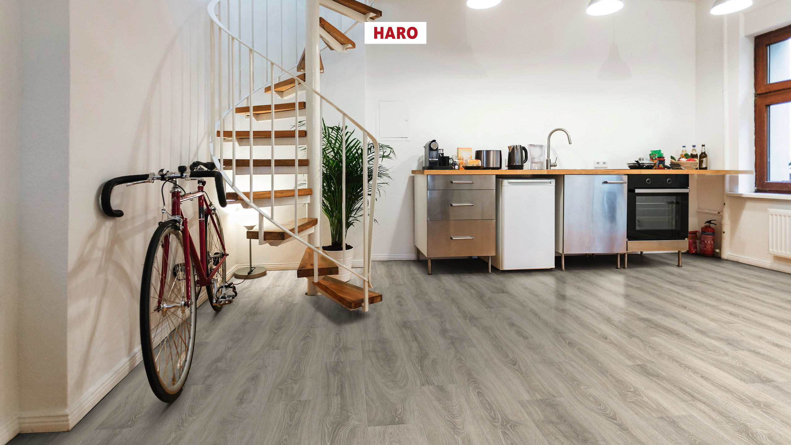 HARO Laminatboden TRITTY 90 Landhausdiele 4V Eiche Dolomiti* strukturiert matt Top Connect
