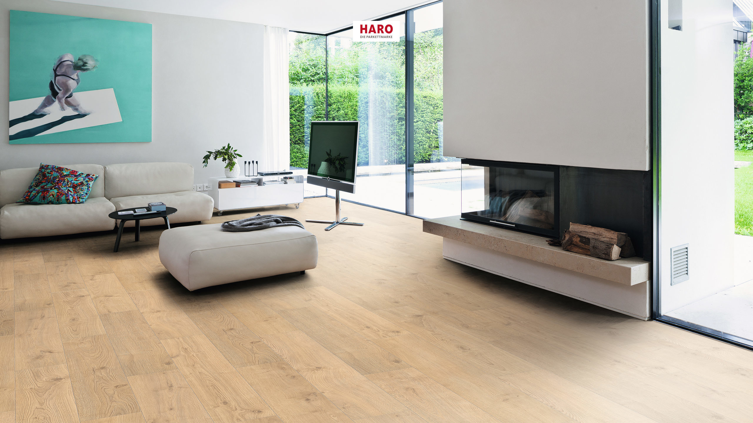 HARO Laminatboden TRITTY 200 Aqua Landhausdiele 4V Eiche Portland puro* authentic Silent CT Top Connect