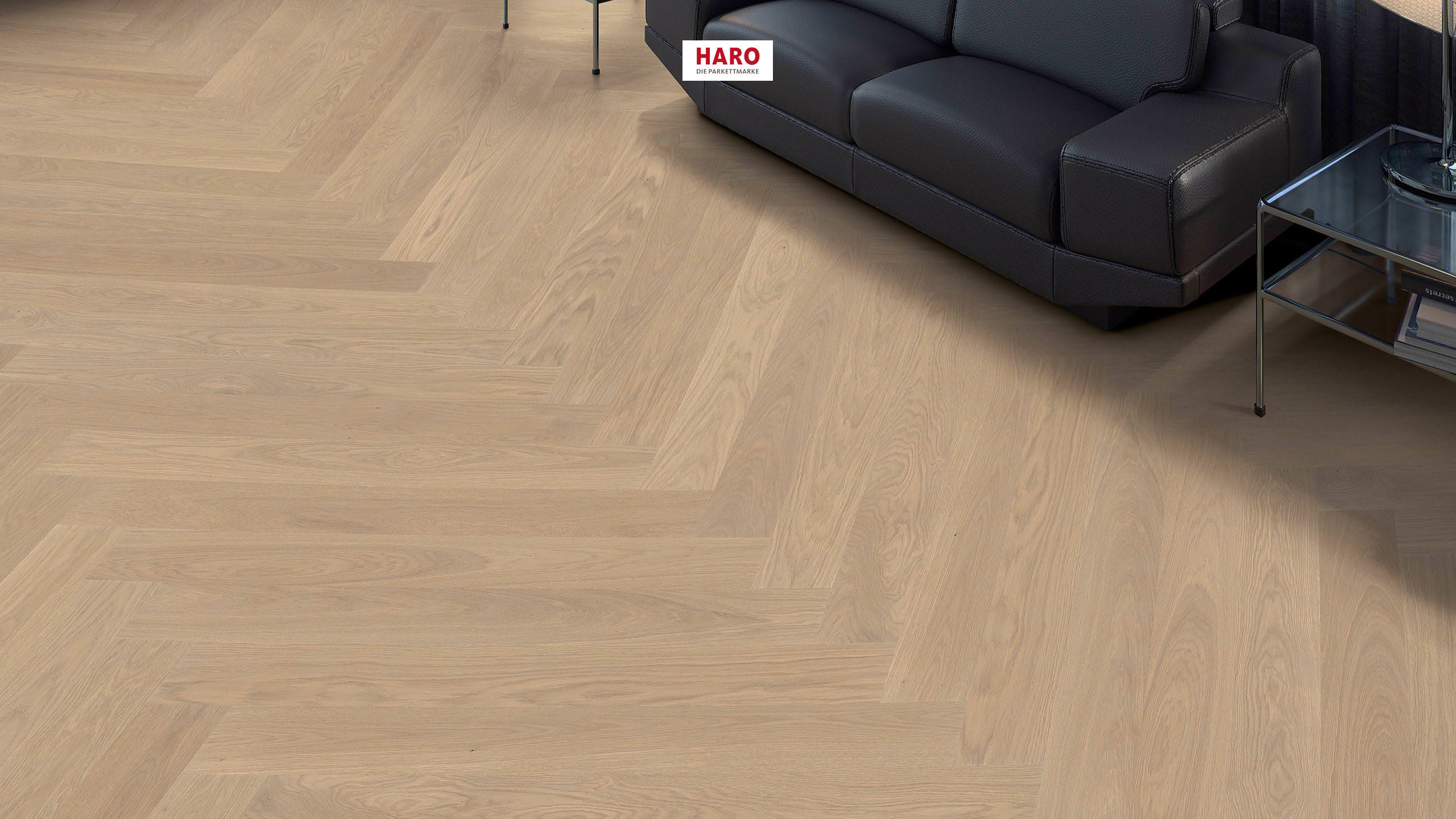 HARO PARKETT 4000 Landhausdiele Prestige Eiche sandgrau Markant strukturiert naturaDur Nut & Feder