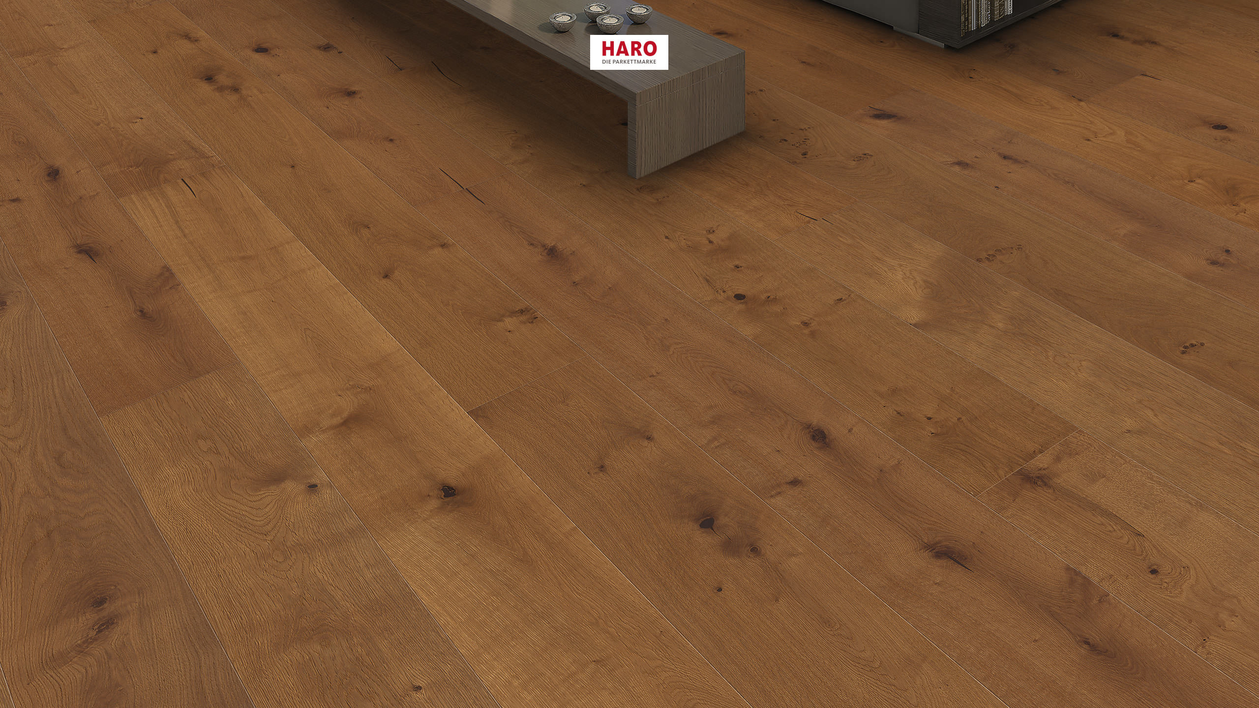 HARO PARKETT 4000 Landhausdiele Plaza 240 4V Bernsteineiche Sauvage strukturiert naturaLin plus Top Connect