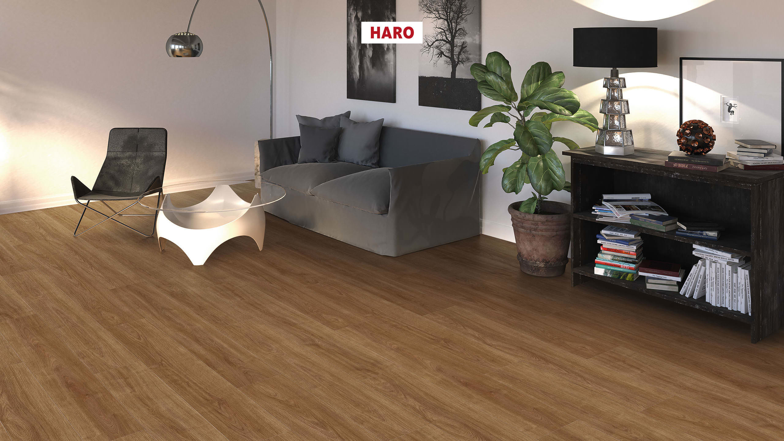 HARO Laminatboden TRITTY 100 Landhausdiele 4V Eiche Eleganza natur* authentic Top Connect