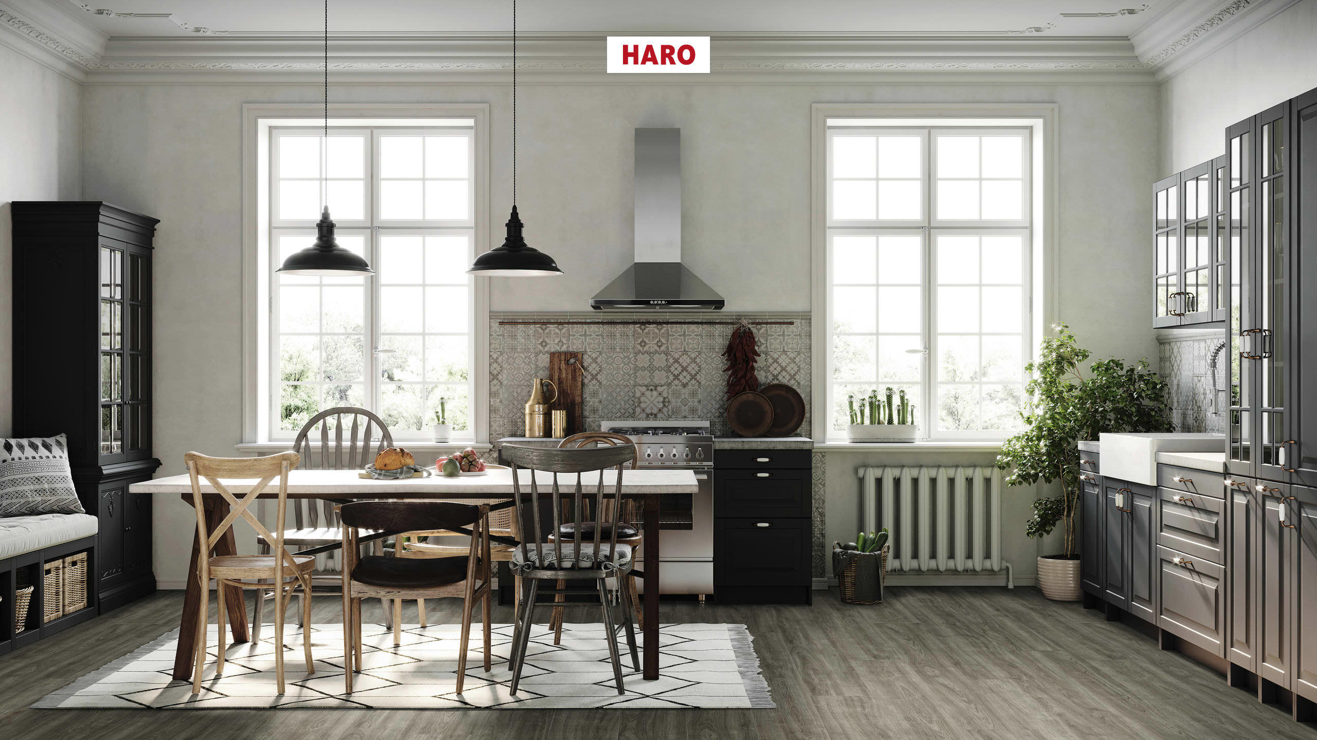 HARO Laminatboden TRITTY 200 Aqua Gran Via 4V Eiche Eleganza antikgrau* authentic Top Connect