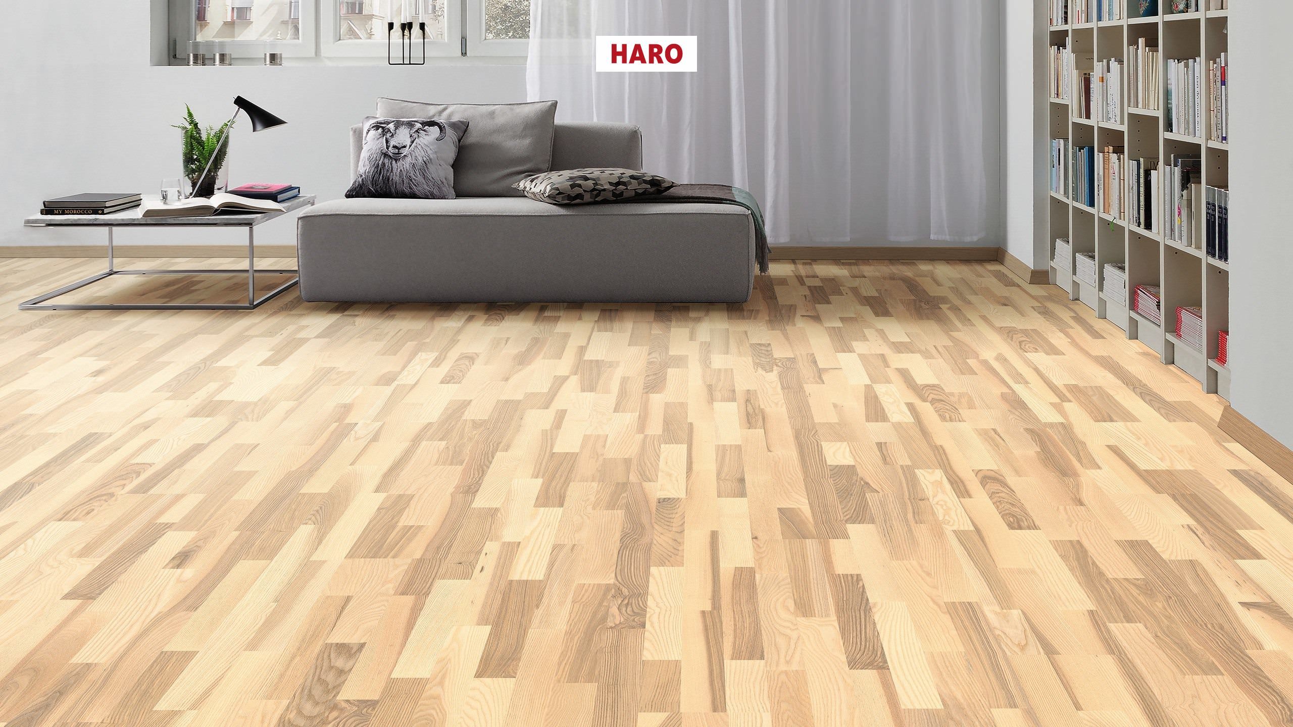 HARO PARKETT 4000 Schiffsboden Esche lichtweiß Favorit strukturiert naturaDur Top Connect