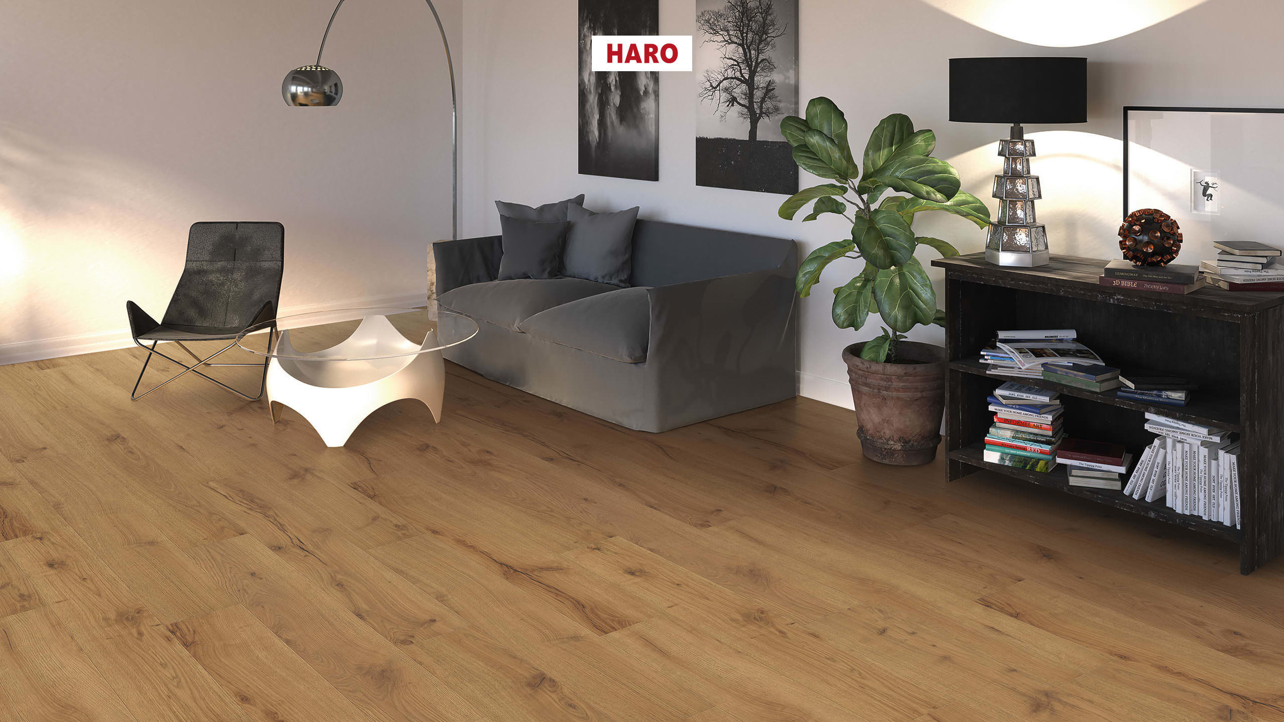 HARO Laminatboden TRITTY 100 Landhausdiele 4V Alpineiche natur* authentic matt Silent CT Top Connect