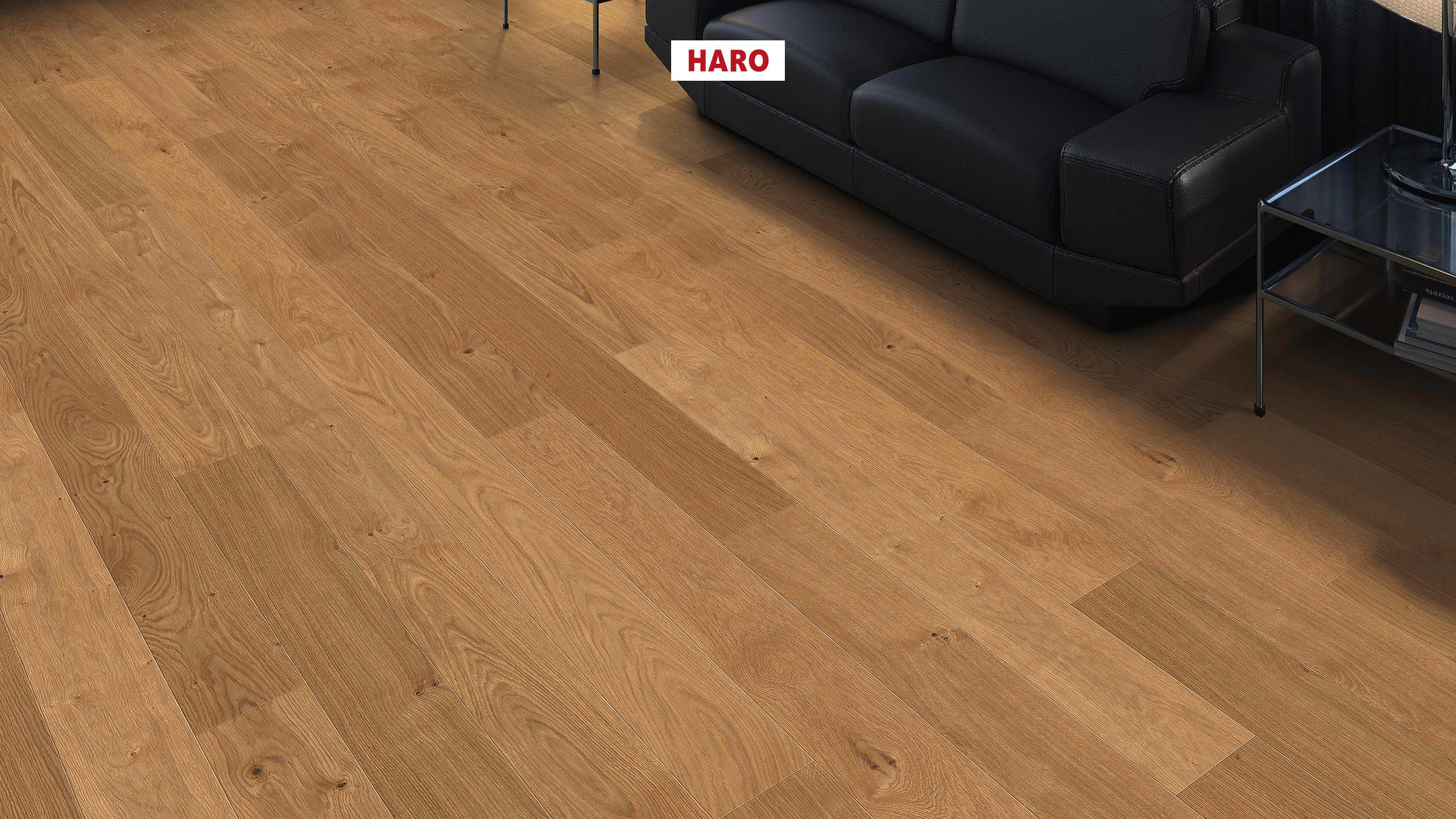 HARO PARKETT 4000 Landhausdiele Duna 4V Eiche Markant strukturiert naturaLin plus Nut & Feder