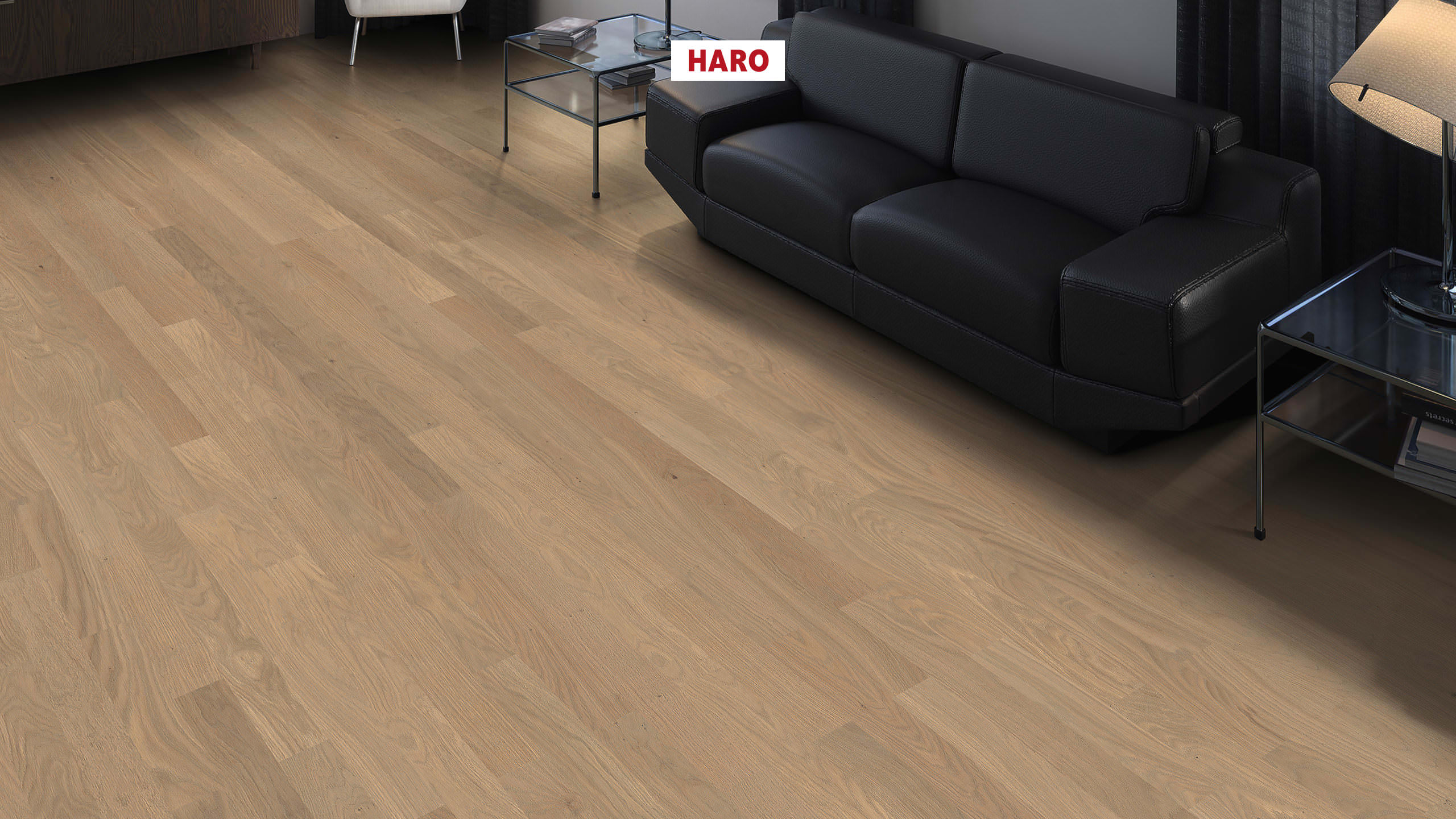 HARO PARKETT 4000 Stab Allegro Eiche sandgrau Naturale strukturiert naturaDur Nut & Feder