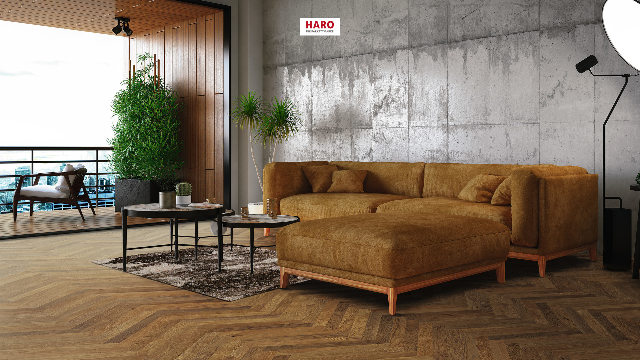 HARO PARKETT 4000 Stab Classico Bernsteineiche Trend strukturiert naturaLin plus Nut & Feder