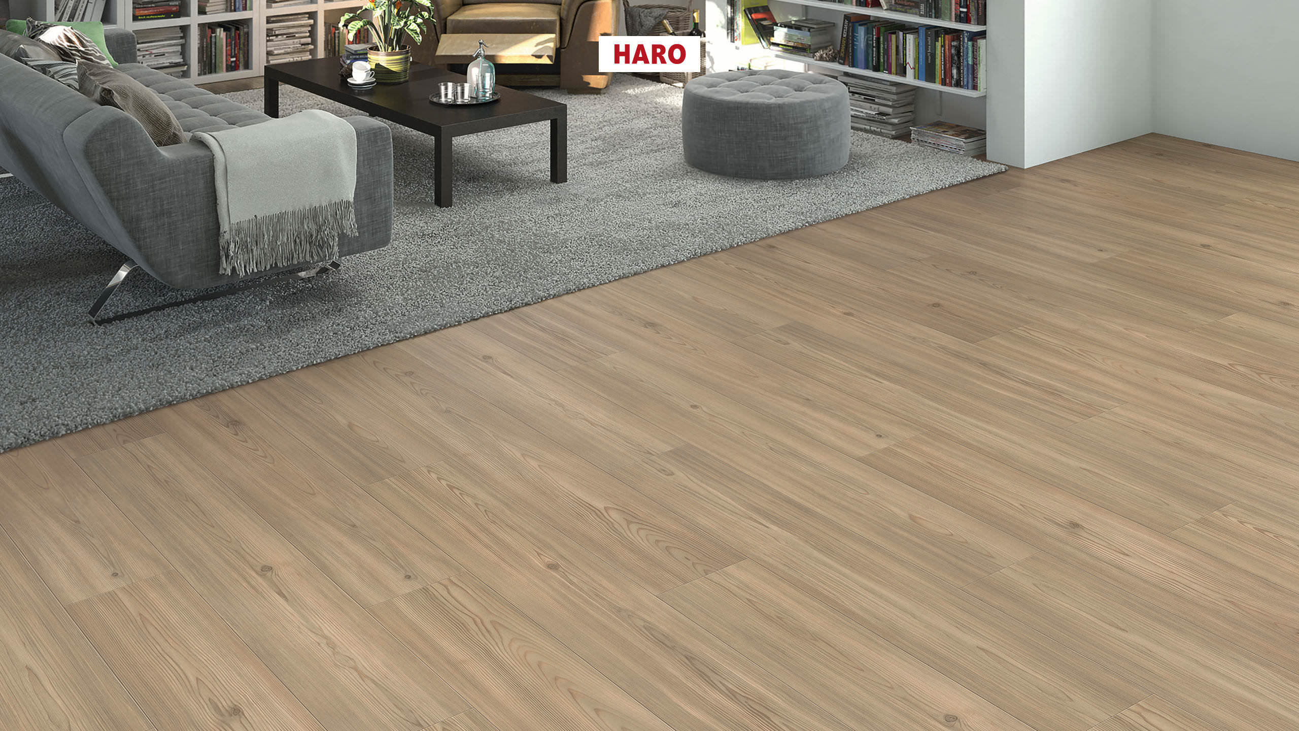HARO Laminatboden TRITTY 90 Landhausdiele 4V Pinie Florenz* soft matt Silent Pro Top Connect