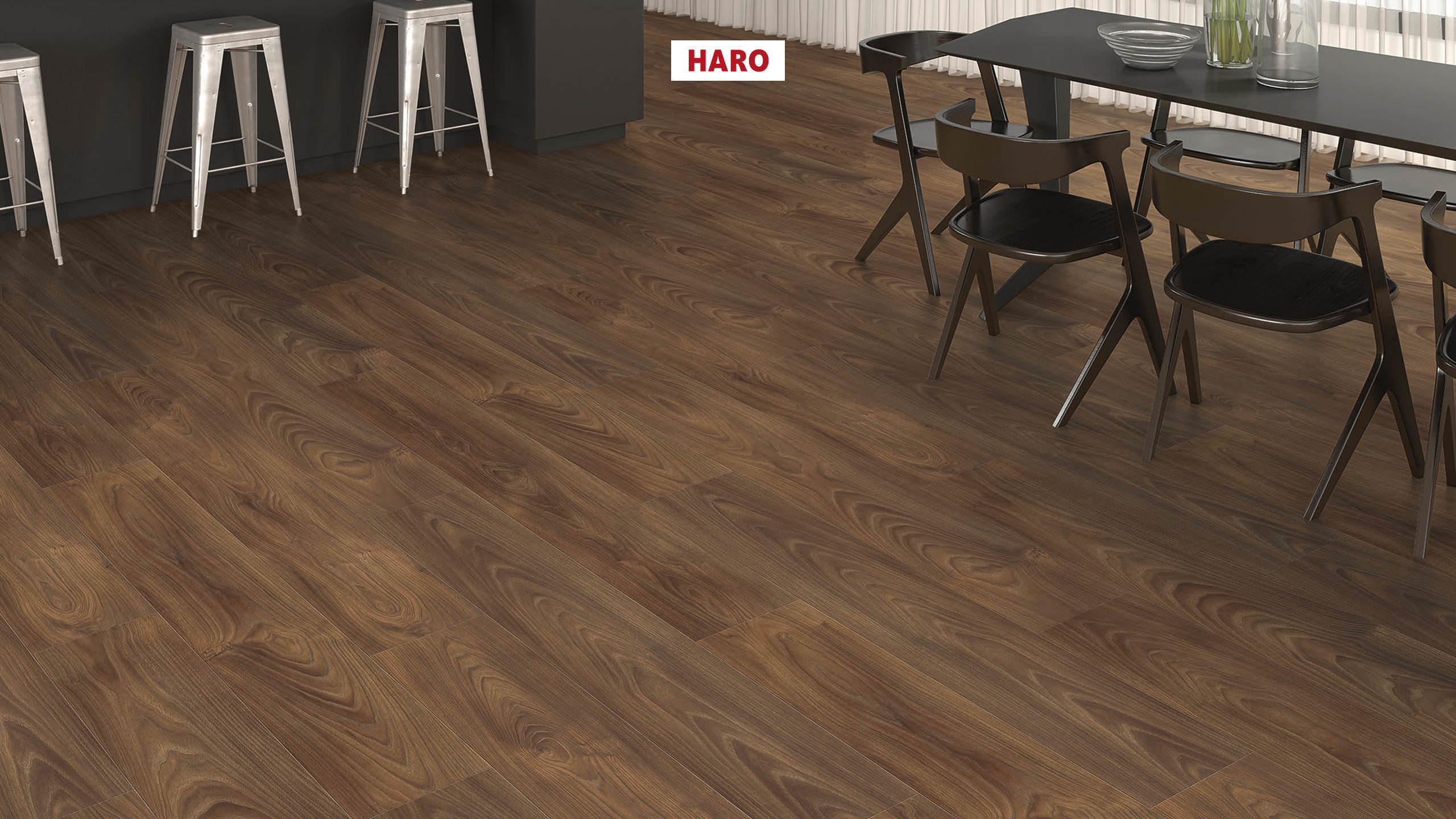 HARO Laminatboden TRITTY 200 Aqua Landhausdiele 4V Nussbaum Vario* authentic soft Top Connect