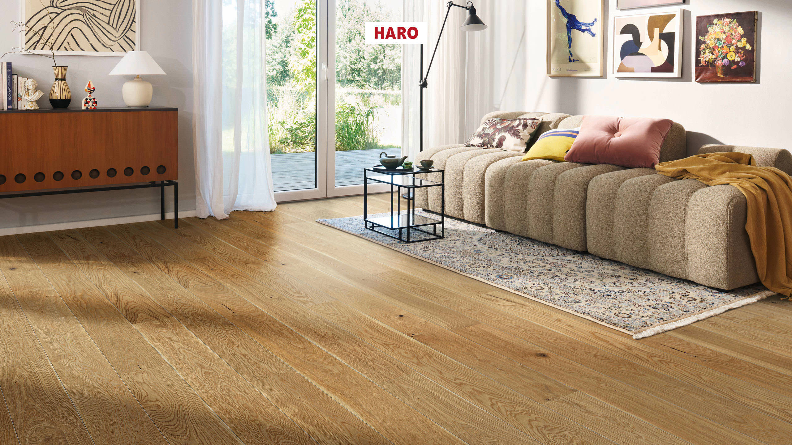 HARO PARKETT 12 mm Landhausdiele 2V Eiche Stuttgart strukturiert naturaLin plus Top Connect