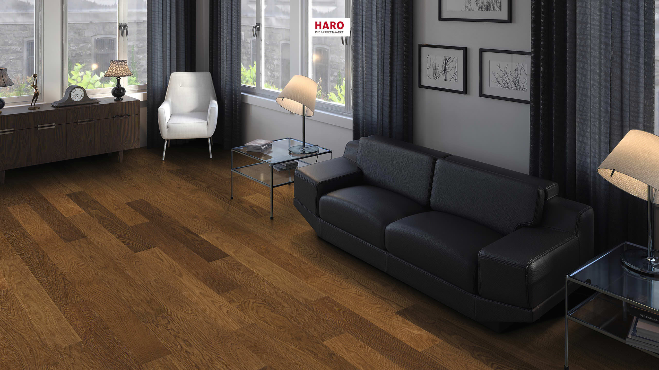 HARO PARKETT 4000 Landhausdiele Prestige Raucheiche Markant strukturiert naturaLin plus Nut & Feder