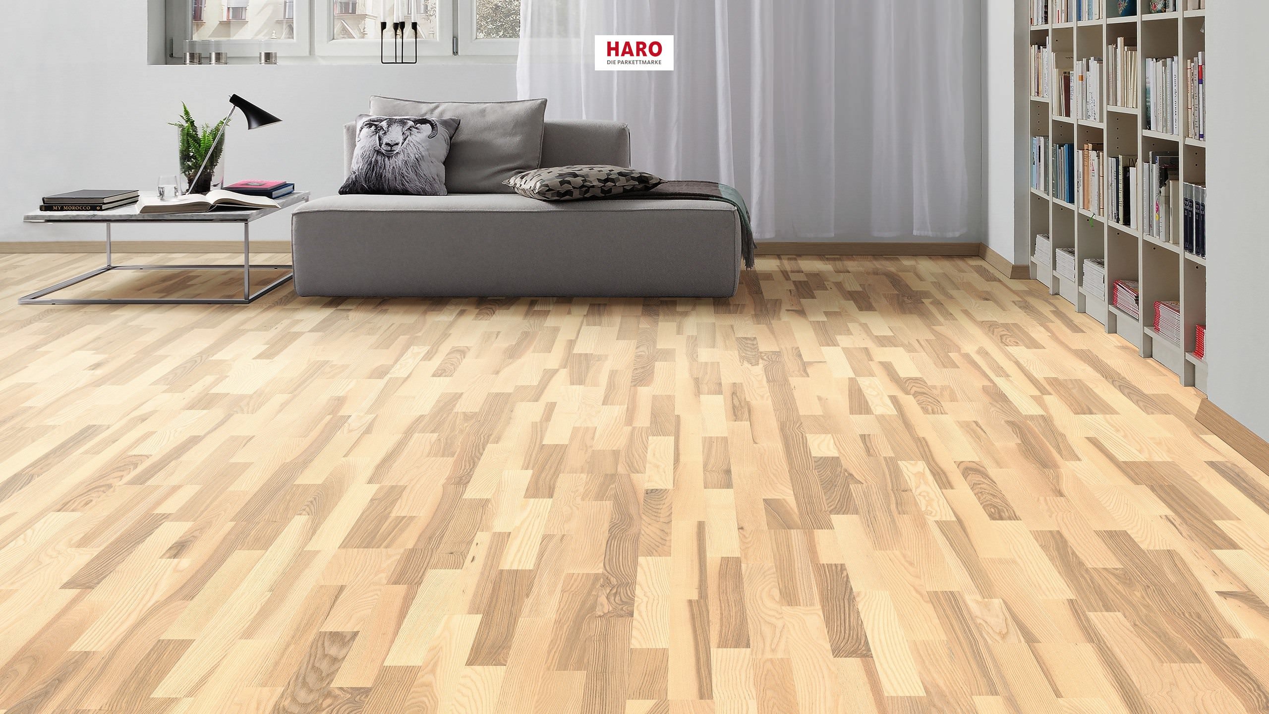 HARO PARKETT 2500 Schiffsboden Esche lichtweiß Favorit strukturiert naturaDur Top Connect