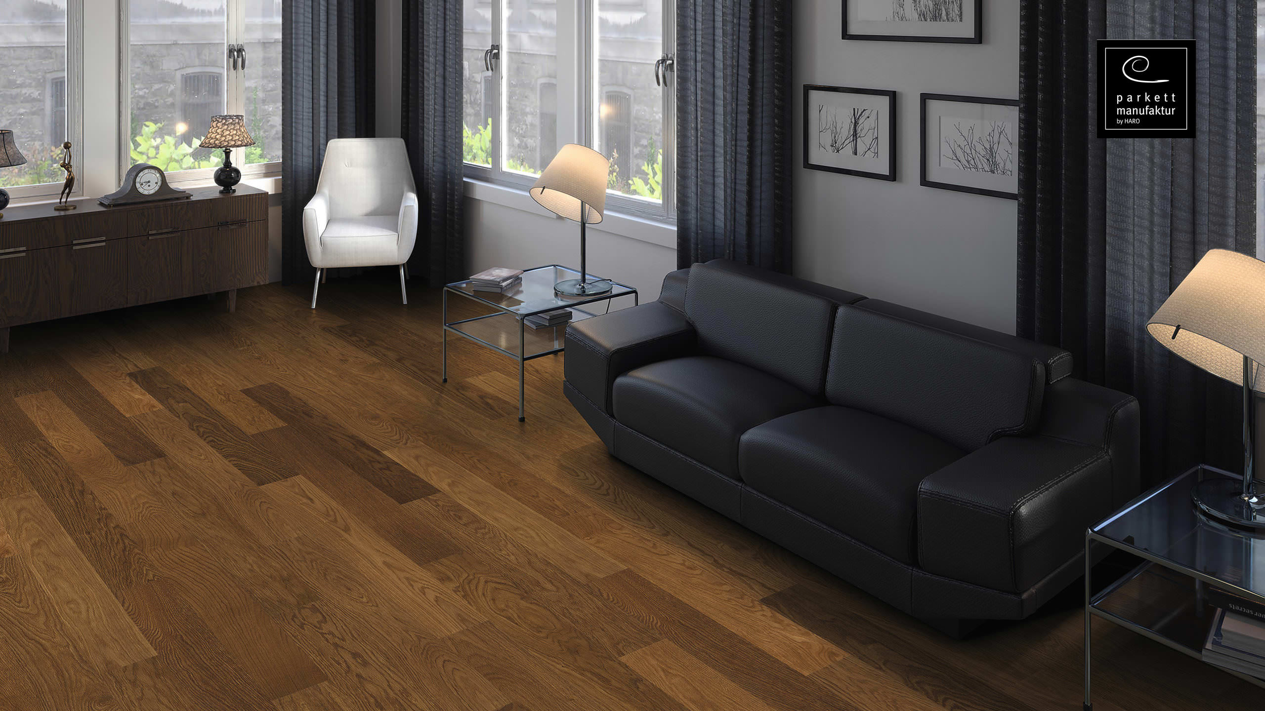 parkettmanufaktur by HARO 4000 Landhausdiele Prestige Raucheiche Selectiv strukturiert oleovera Nut & Feder