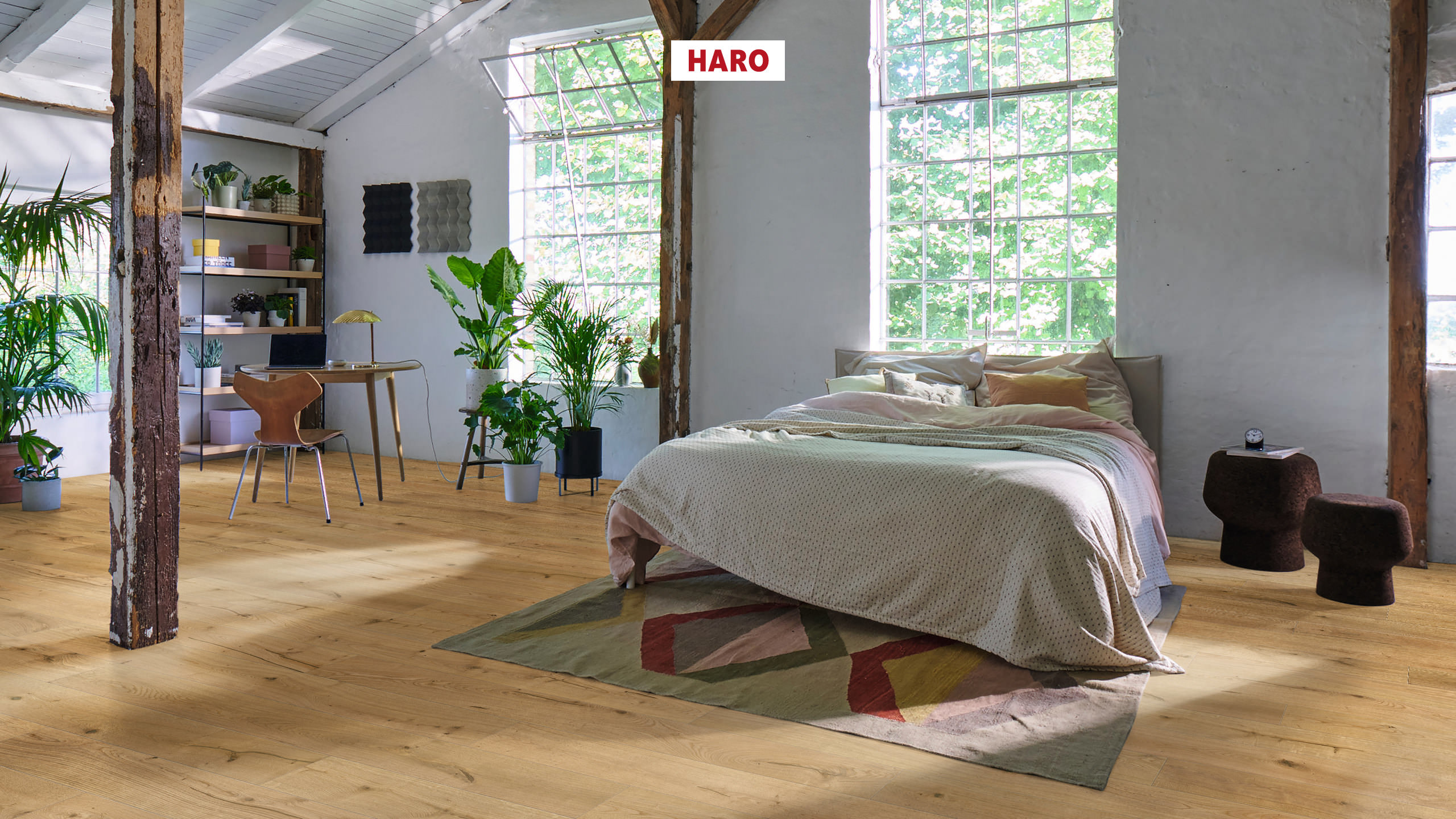 HARO PARKETT 4000 Landhausdiele 180 4V Eiche Jubiläumsedition Hell strukturiert naturaLin plus Top Connect