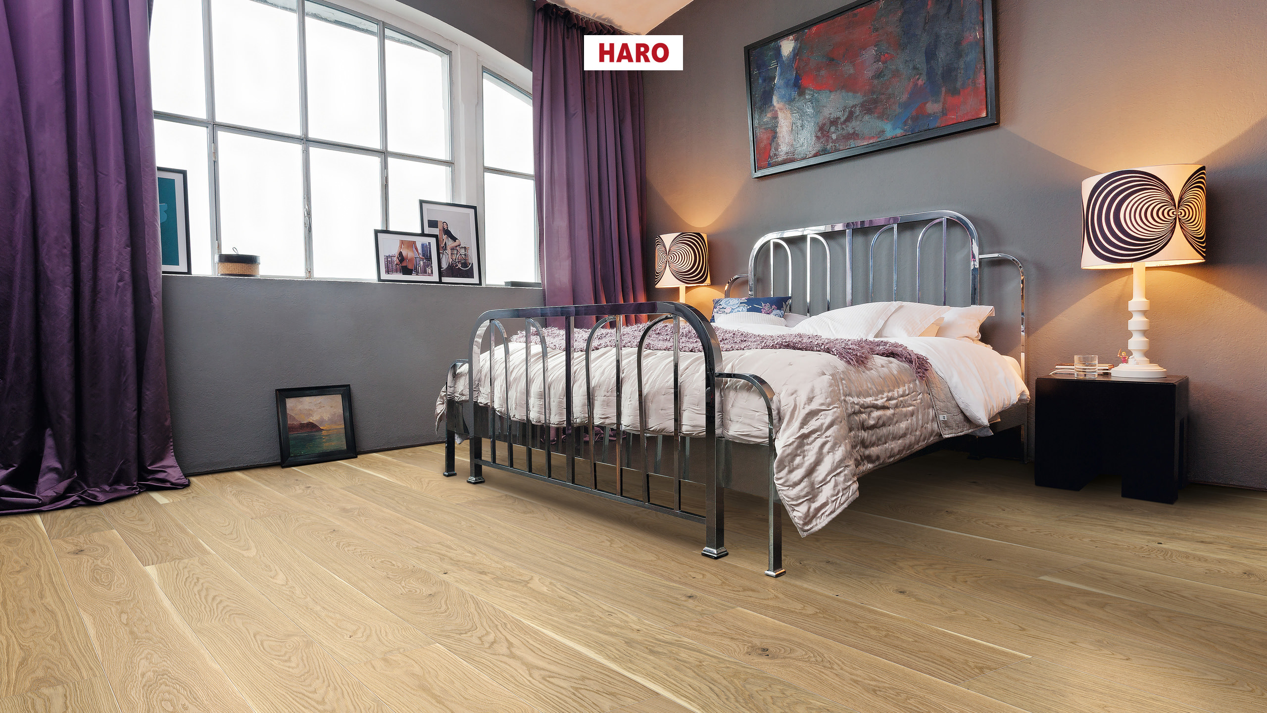 HARO PARKETT 4000 Landhausdiele 180 4V Eiche Jubiläumsedition Hell natürlich strukturiert naturaDur Top Connect