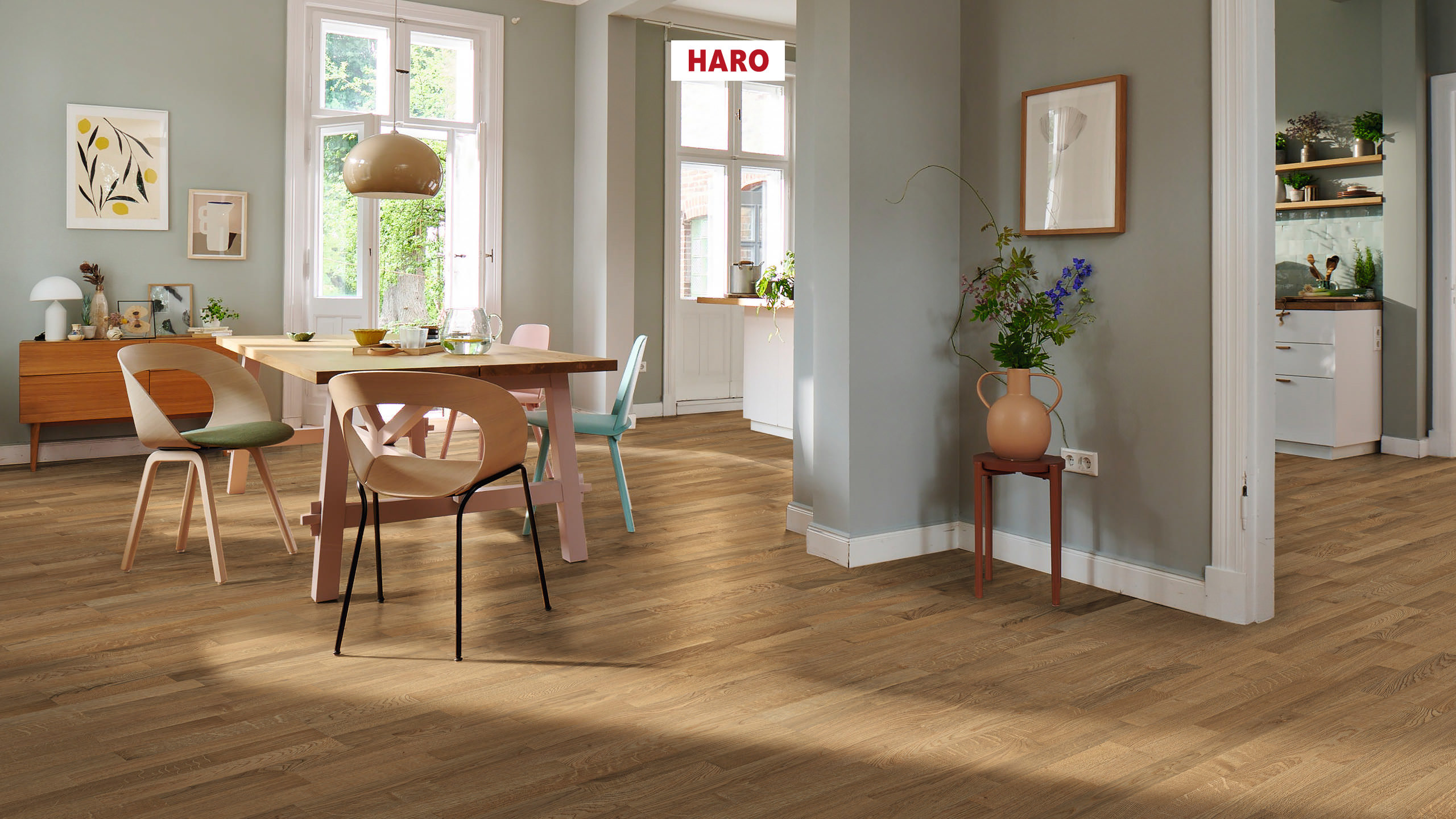 HARO PARKETT 4000 Schiffsboden Eiche Jubiläumsedition strukturiert naturaDur Top Connect