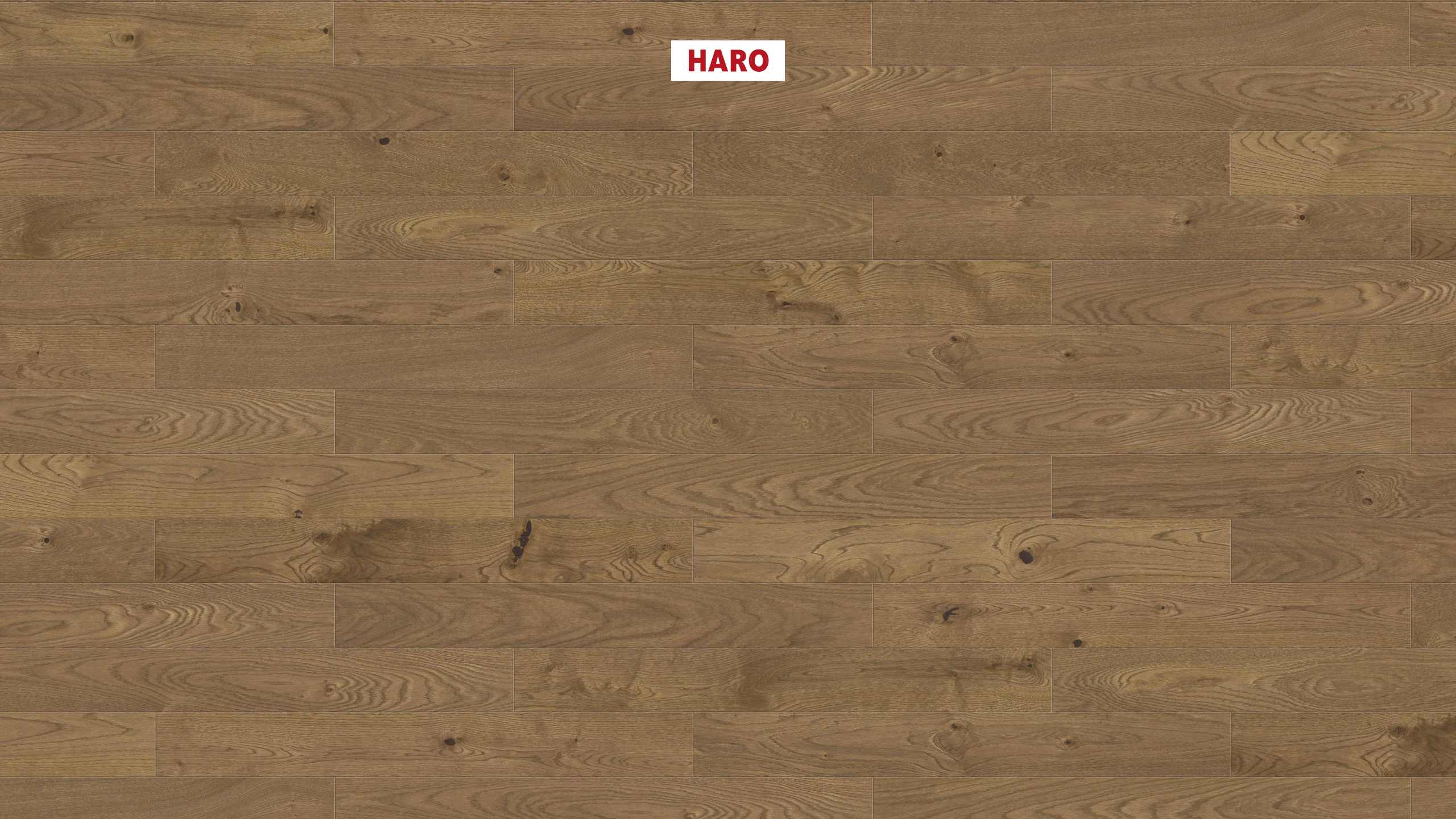 HARO PARKETT 3000 ECO Landhausdiele 4V Eiche vintagebraun Universal strukturiert naturaLin plus Top Connect