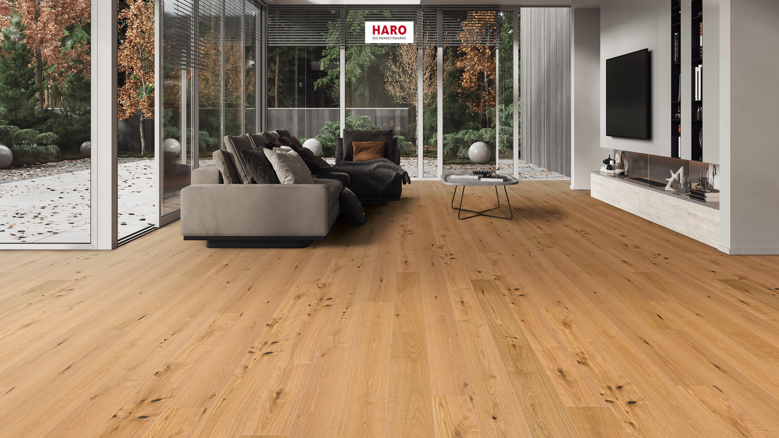 HARO PARKETT 4000 Landhausdiele 180 4V Eiche Sauvage geschroppt naturaLin plus Top Connect