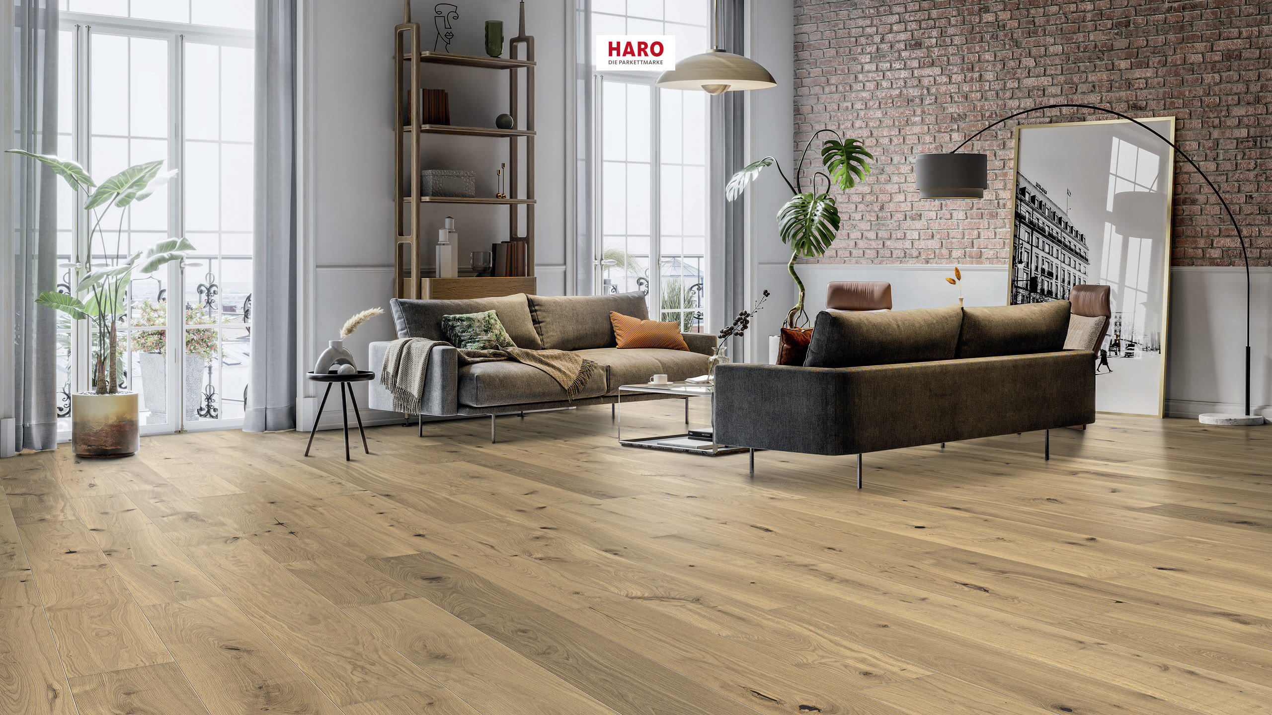 HARO PARKETT 4000 Landhausdiele 180 4V Eiche invisible Sauvage geschroppt naturaLin plus Top Connect