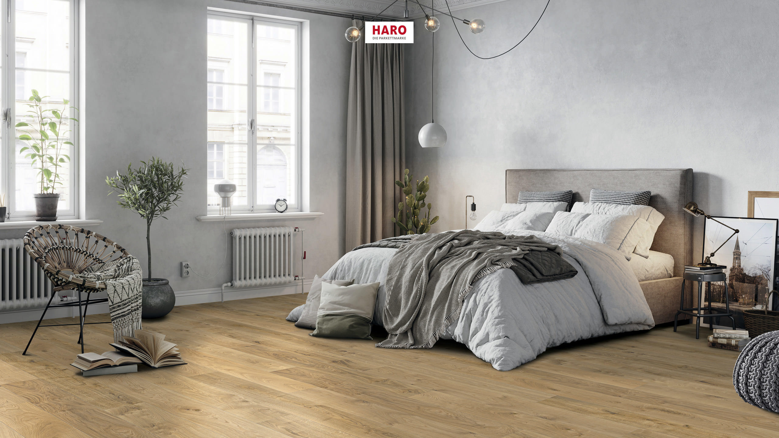 HARO PARKETT 4000 Landhausdiele 180 4V Eiche invisible Sauvage oro strukturiert naturaDur Top Connect