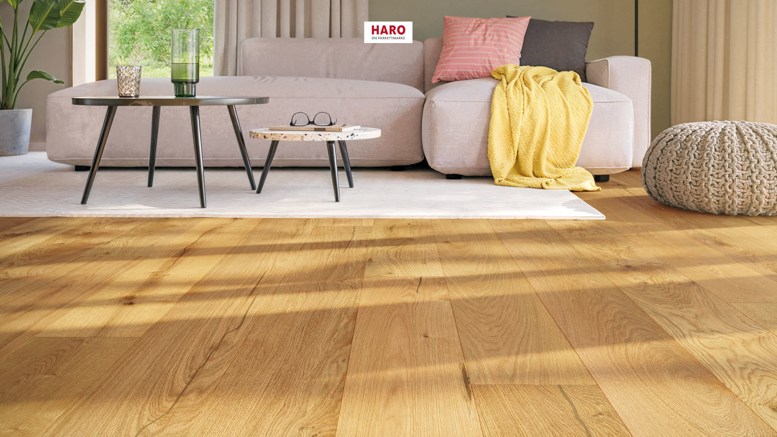HARO PARKETT 4000 Landhausdiele 180 4V Eiche Rustikal strukturiert matt versiegelt Top Connect