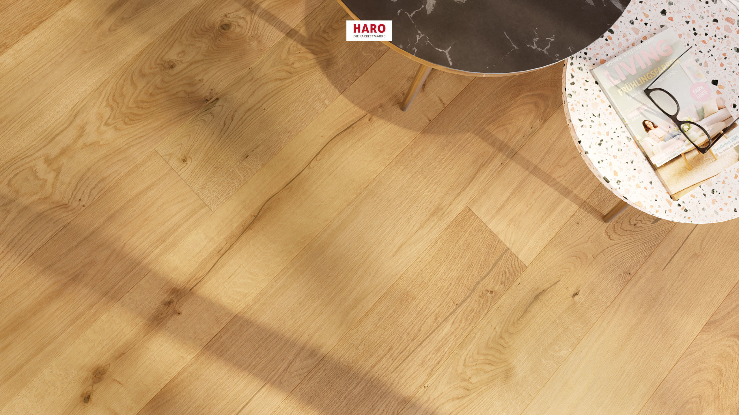 HARO PARKETT 4000 Landhausdiele 180 4V Eiche Rustikal strukturiert matt versiegelt Top Connect