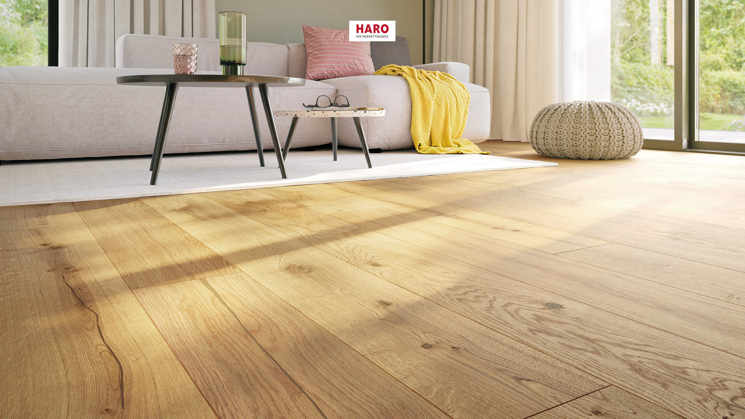 HARO PARKETT 4000 Landhausdiele 180 4V Eiche Rustikal strukturiert matt versiegelt Top Connect