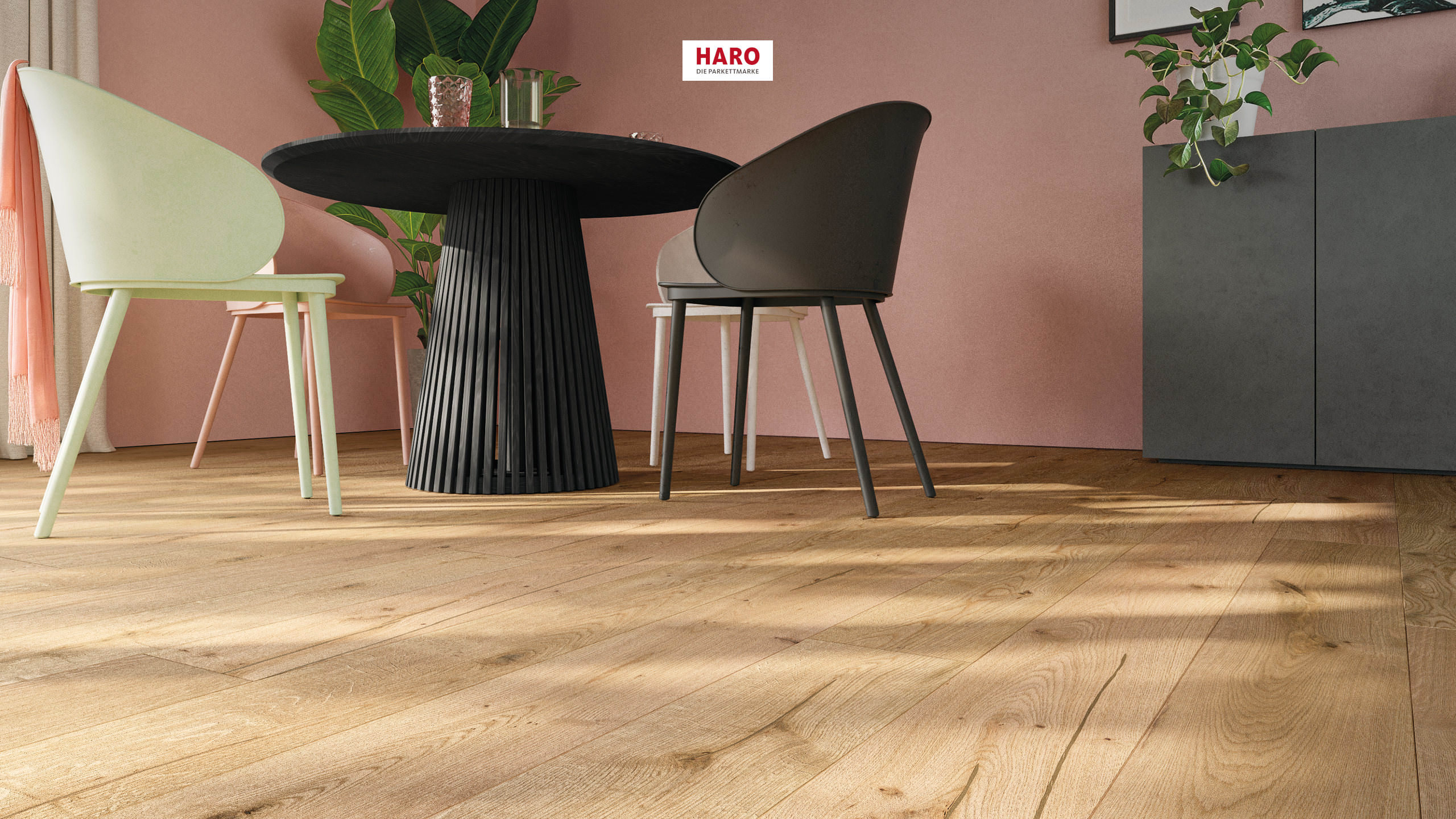 HARO PARKETT 4000 Landhausdiele 180 4V Eiche Hell Rustikal strukturiert matt versiegelt Top Connect