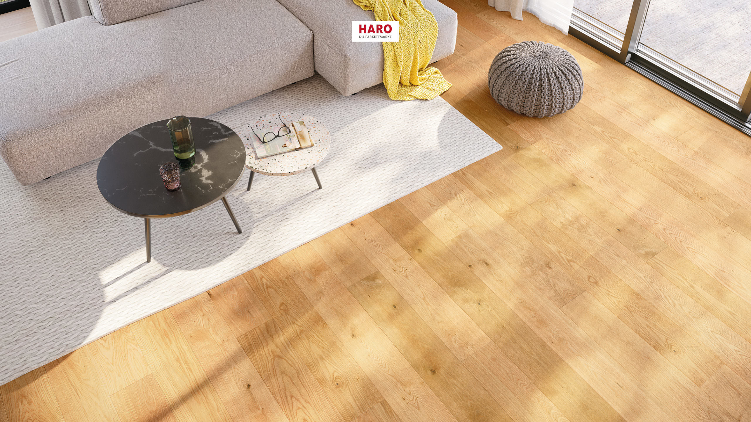HARO PARKETT 4000 1750 mm Landhausdiele 180 4V Eiche Elegant strukturiert matt versiegelt Top Connect