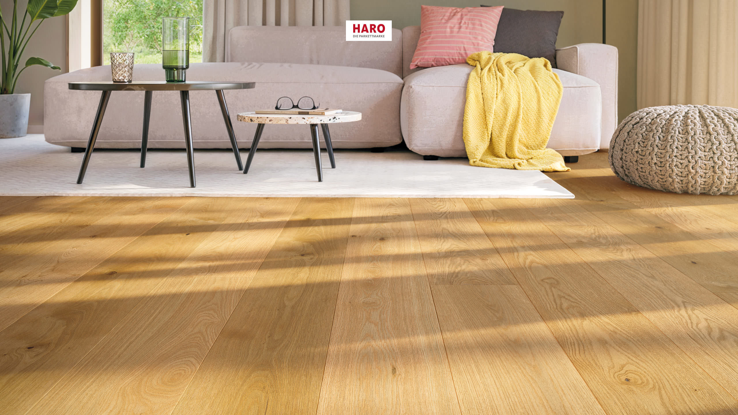 HARO PARKETT 4000 1750 mm Landhausdiele 180 4V Eiche Elegant strukturiert matt versiegelt Top Connect