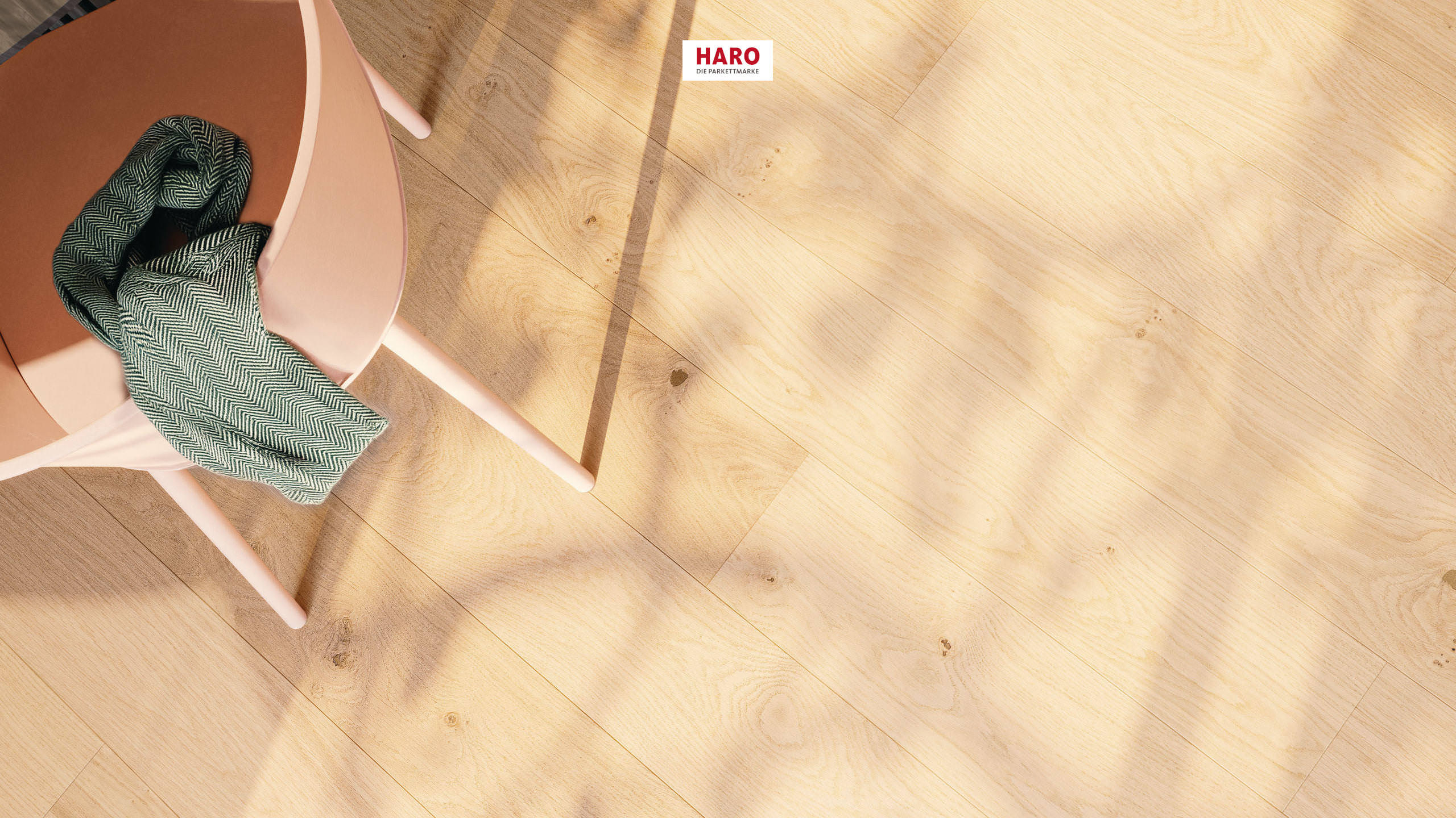 HARO Parkett 4000 1900 mm Landhausdiele 180 4V Eiche Hell natürlich strukturiert matt versiegelt Top Connect