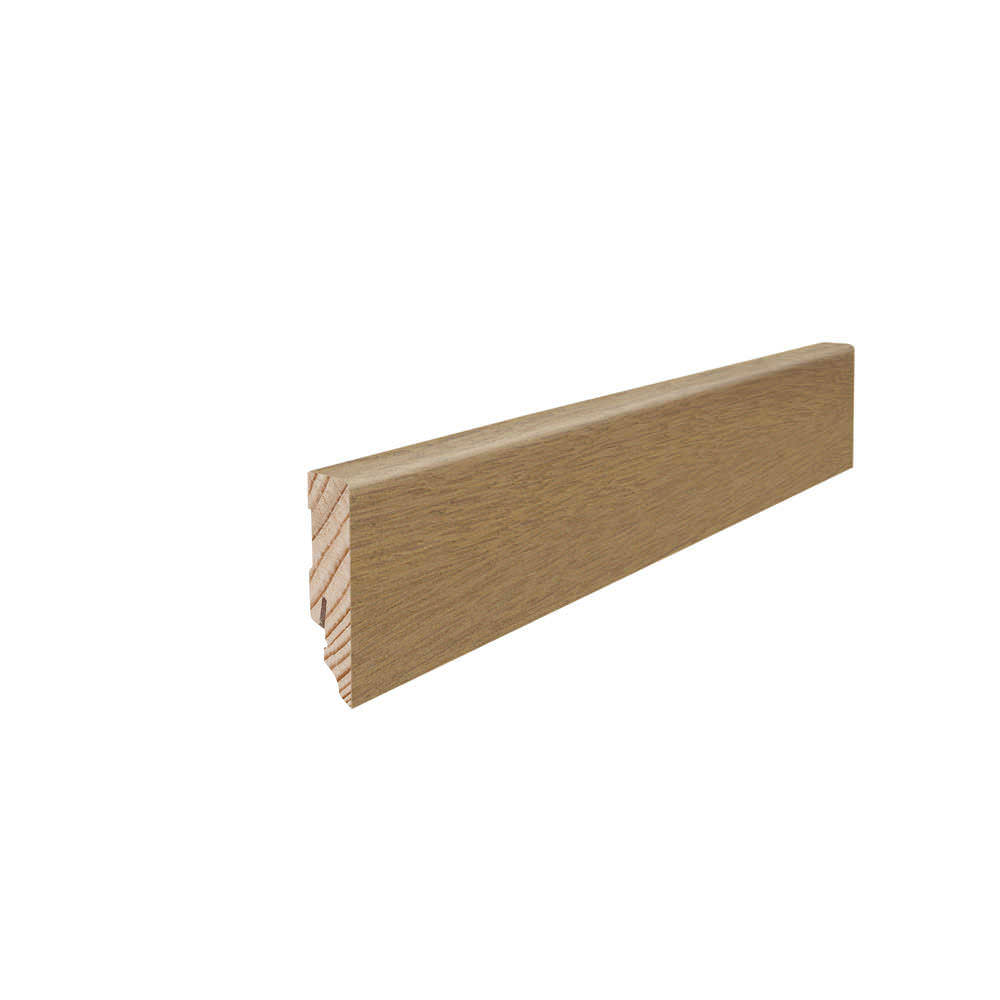 Skirting with solid wood core 16 x 58 mm cube 2,2 m veneered oiled Oak Sand Grey