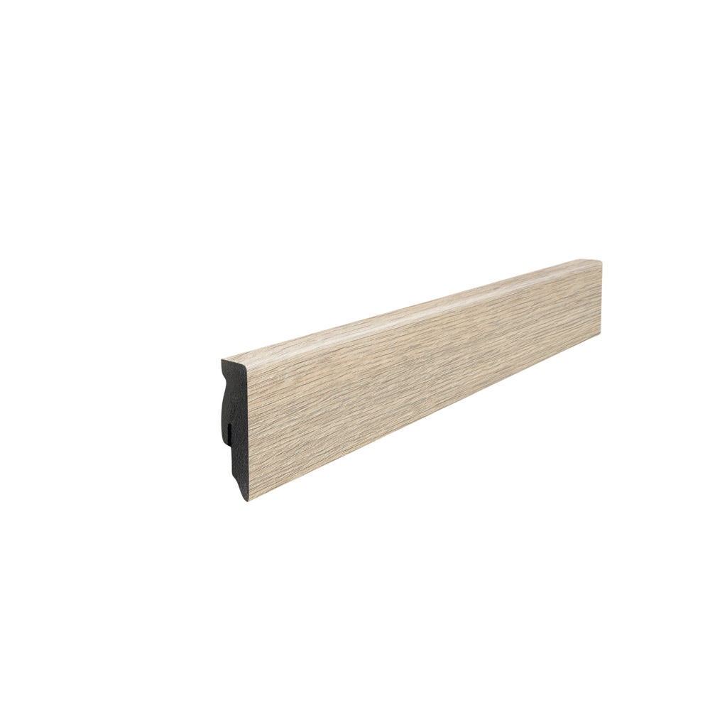 Stick on skirting 16 x 58 mm cube 2,2 m MDF core, lam. cover Oak Contura Stone Grey*