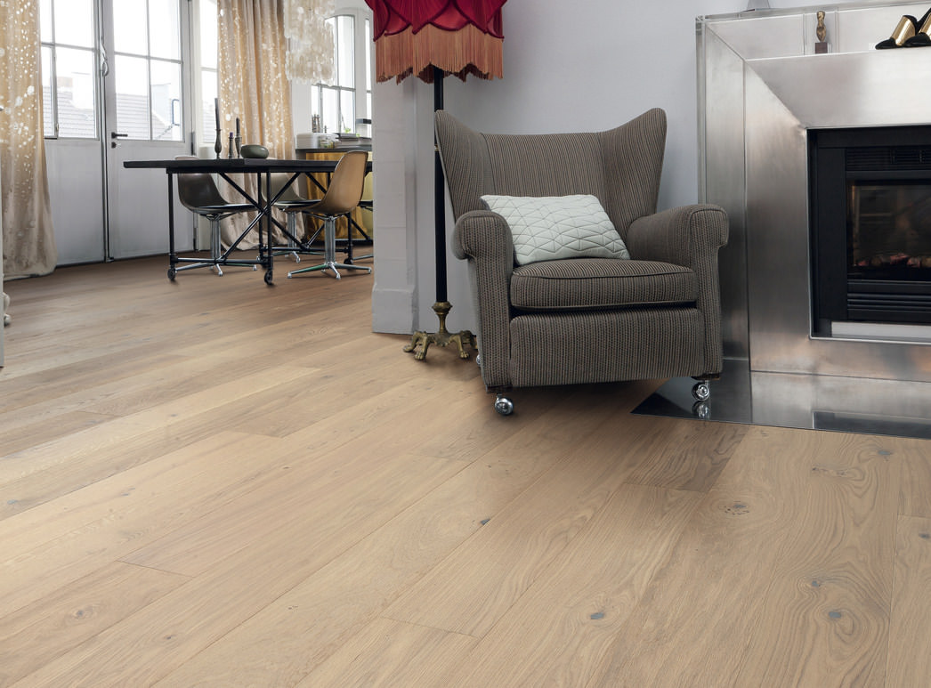 HARO PARQUET 4000 Plank 1-Strip 180 4V Oak Puro White Sauvage brushed naturaLin plus Top Connect
