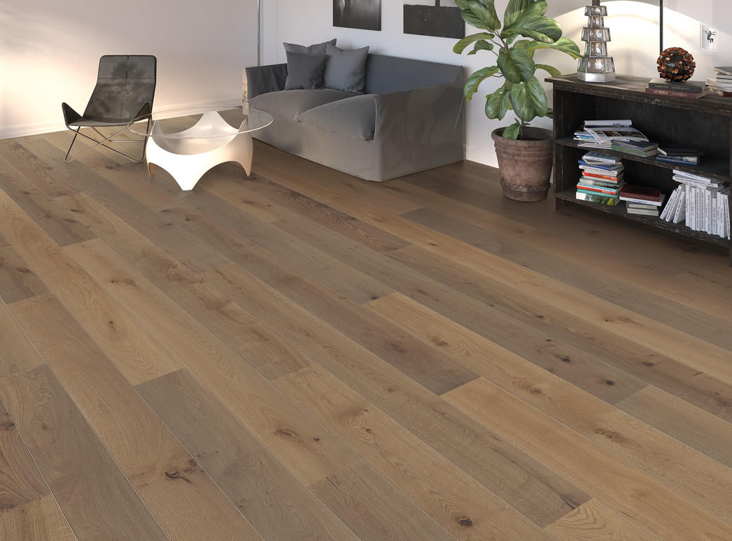 HARO PARQUET 3500 HDF Plank 1-Strip 2V Oak Velvet Brown Universal brushed naturaLin plus Top Connect