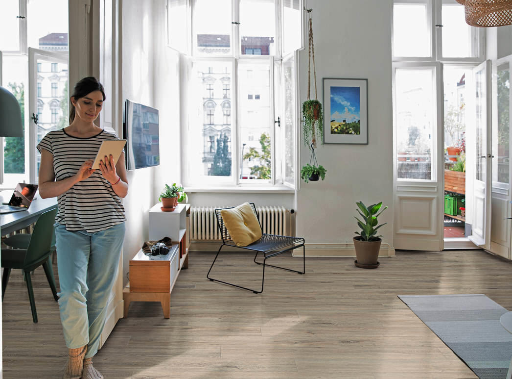 HARO Laminate Floor TRITTY 100 Plank 1-Strip 4V Oak Veneto Mocca* authentic matt Silent Pro Top Connect