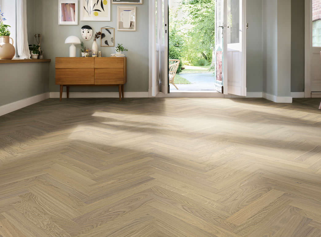 HARO PARQUET 4000 Strip Allegro Oak Light White Objekt naturaDur Tongue and Groove