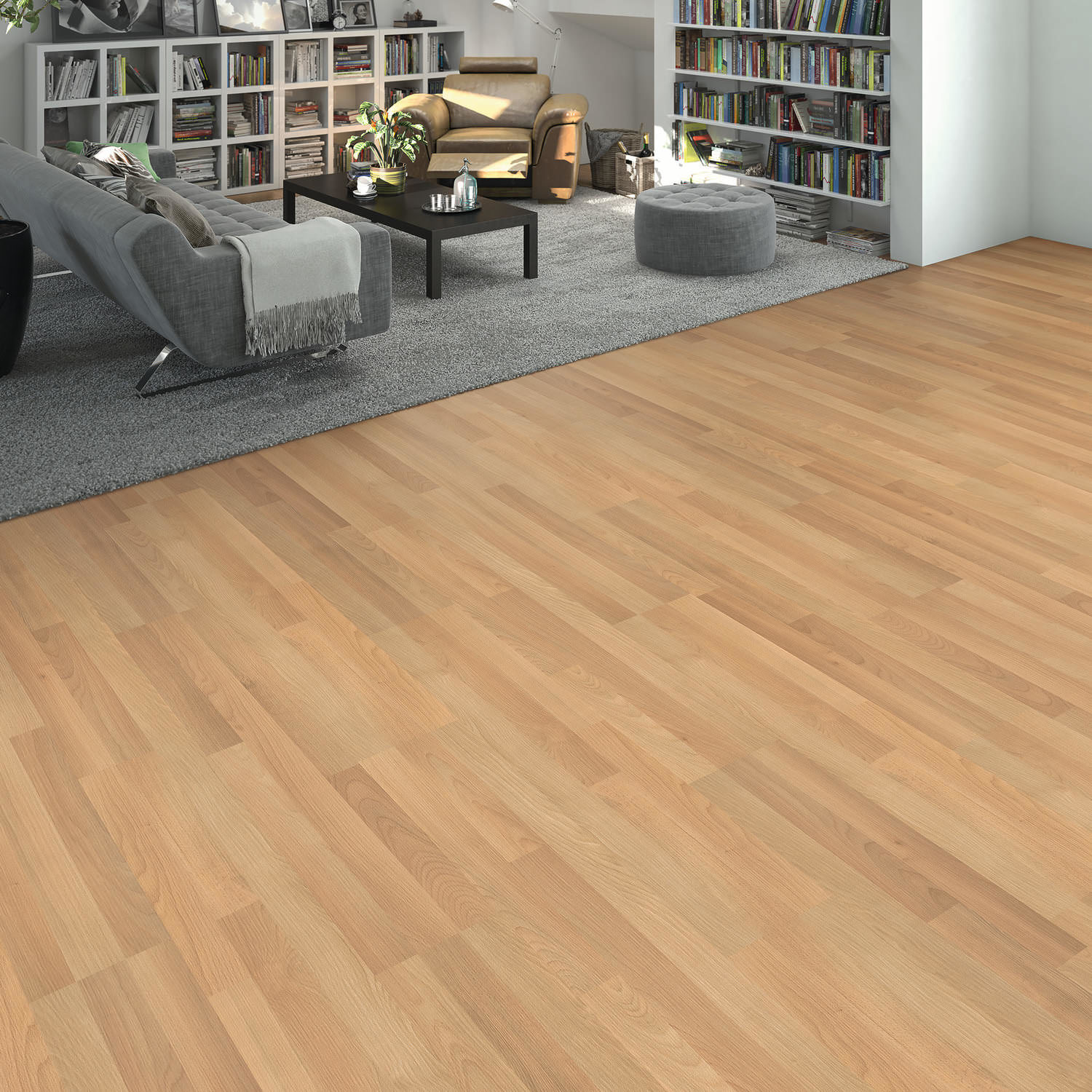 HARO Laminate Floor Special Edition NKL31 3-Strip Beech* textured matt Silent Pro Top Connect