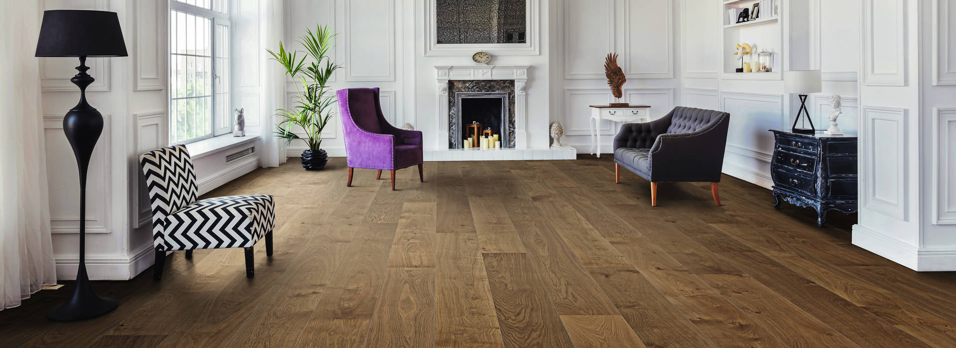 HARO PARQUET 4000 Plank 1-Strip Plaza 240 4V Smoked Oak Markant brushed naturaLin plus Top Connect