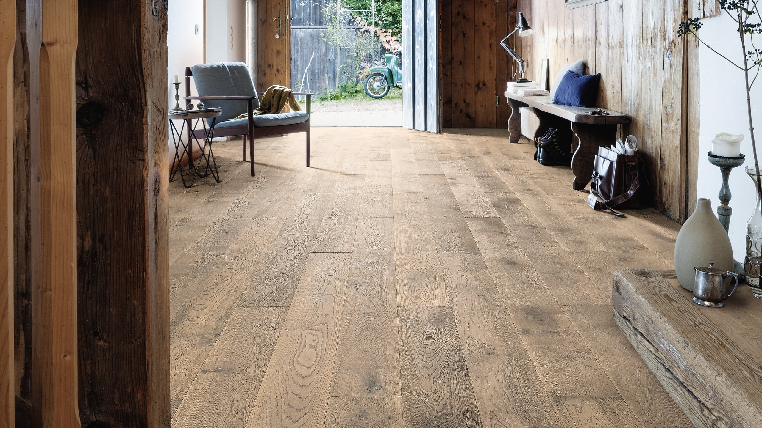 HARO PARQUET 4000 Plank 1-Strip 180 4V Oak Tobacco Grey Sauvage retro brushed naturaLin plus Top Connect