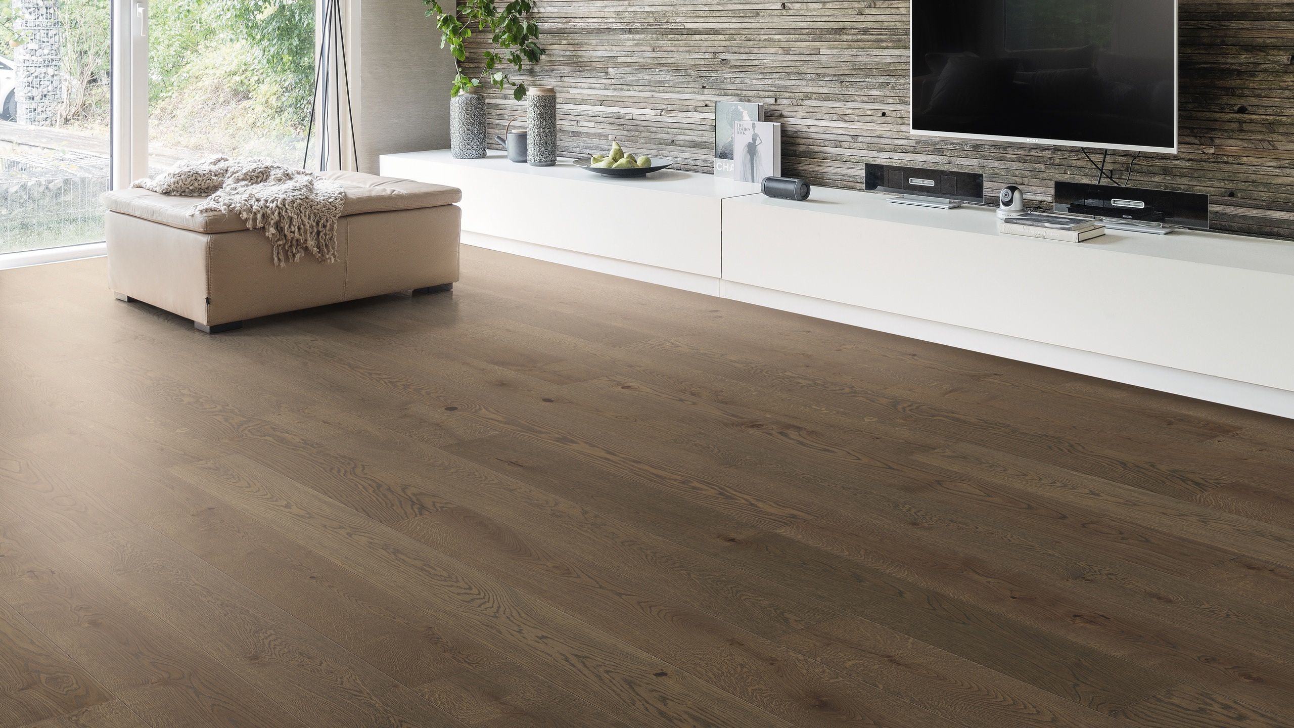 HARO PARQUET 4000 Plank 1-Strip 180 4V Oak Reed Brown Sauvage brushed naturaLin plus Top Connect