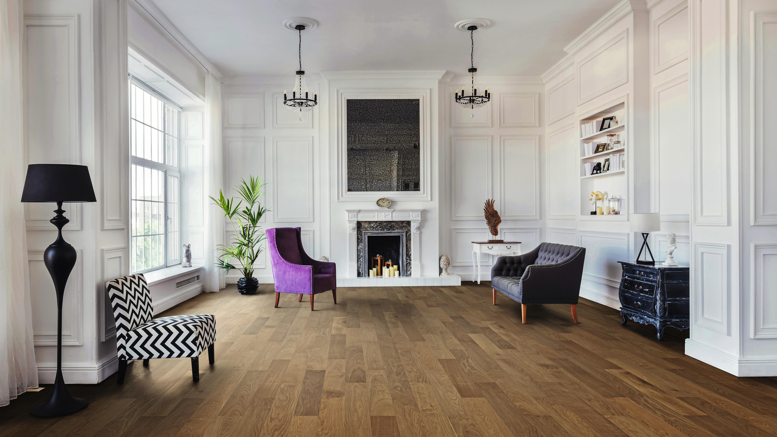 HARO PARQUET 4000 Plank 1-Strip Prestige Smoked Oak Markant brushed naturaLin plus Tongue and Groove