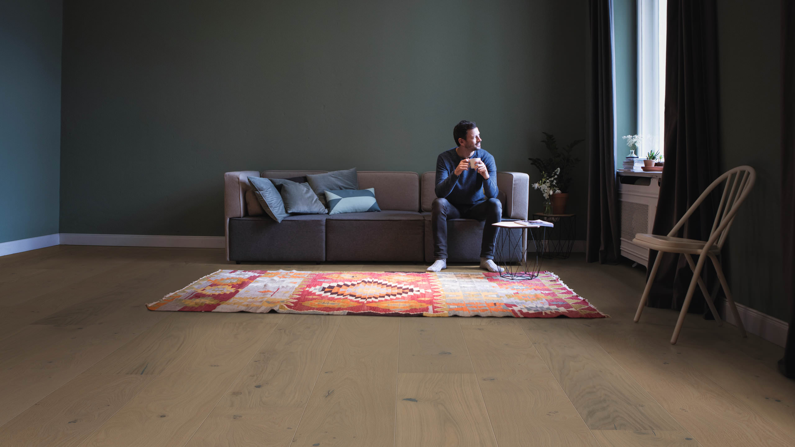 HARO PARQUET 4000 Plank 1-Strip Plaza 240 4V Oak Sand Grey Sauvage brushed naturaLin plus Top Connect